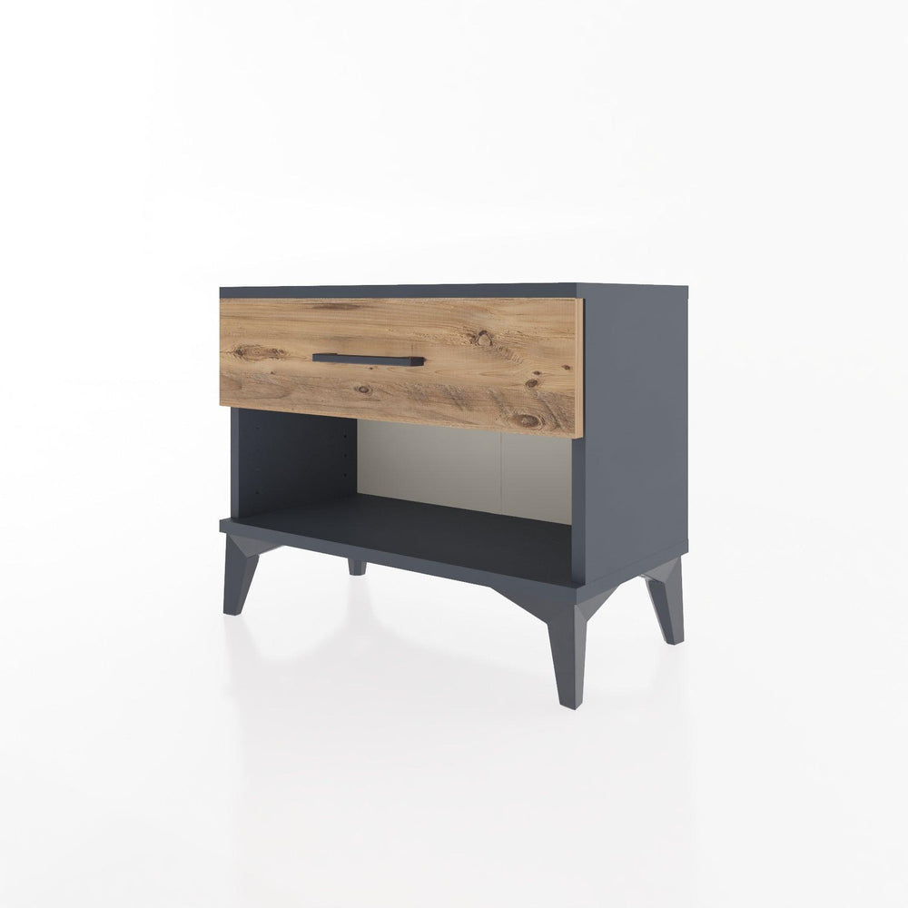 Woodntry Modular Nightstand Anthracite 60x30x36 cm with Drawers and Shelves CR3-2