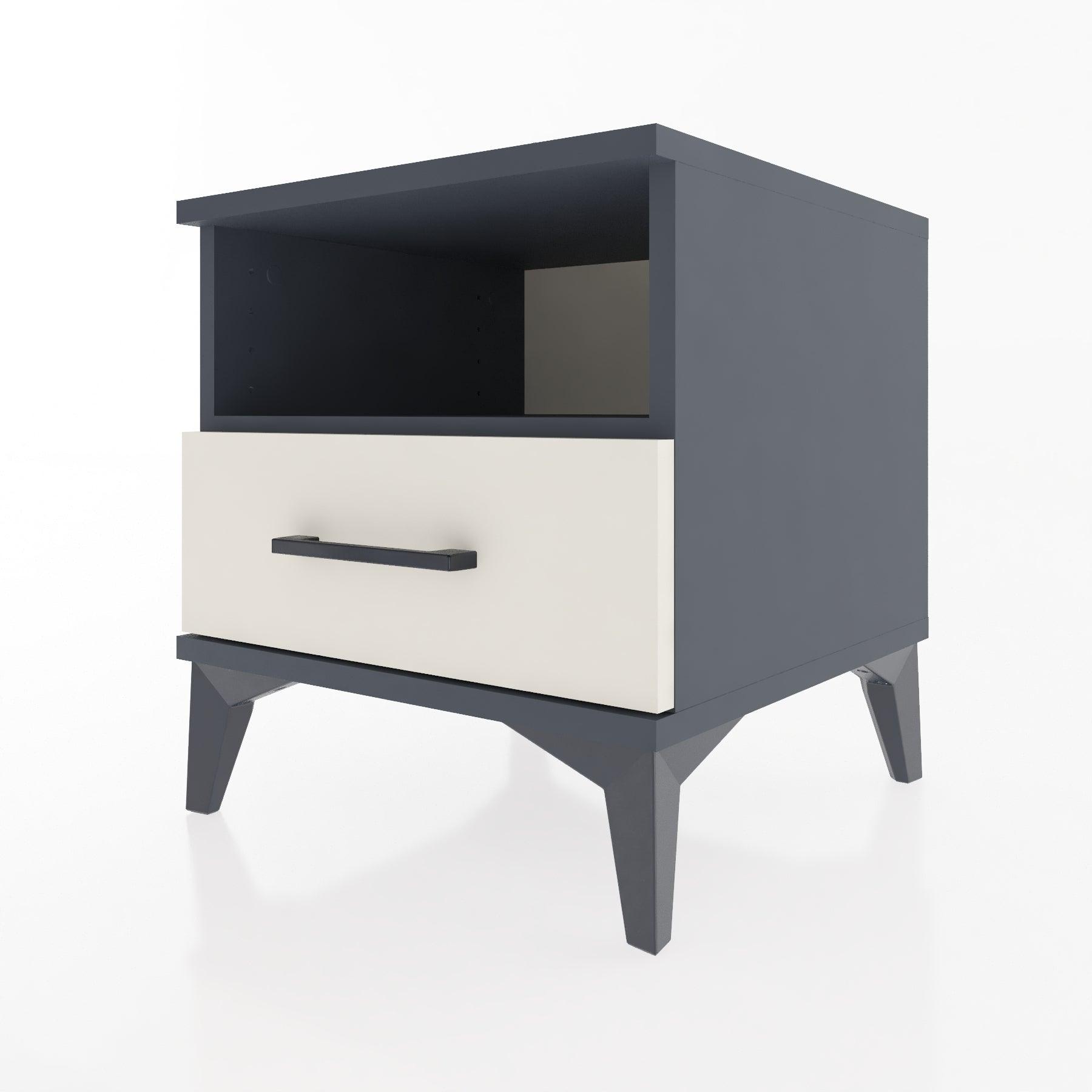 Woodntry Modular Nightstand Anthracite 44x44x36 cm with Drawers and Shelves CR3-2
