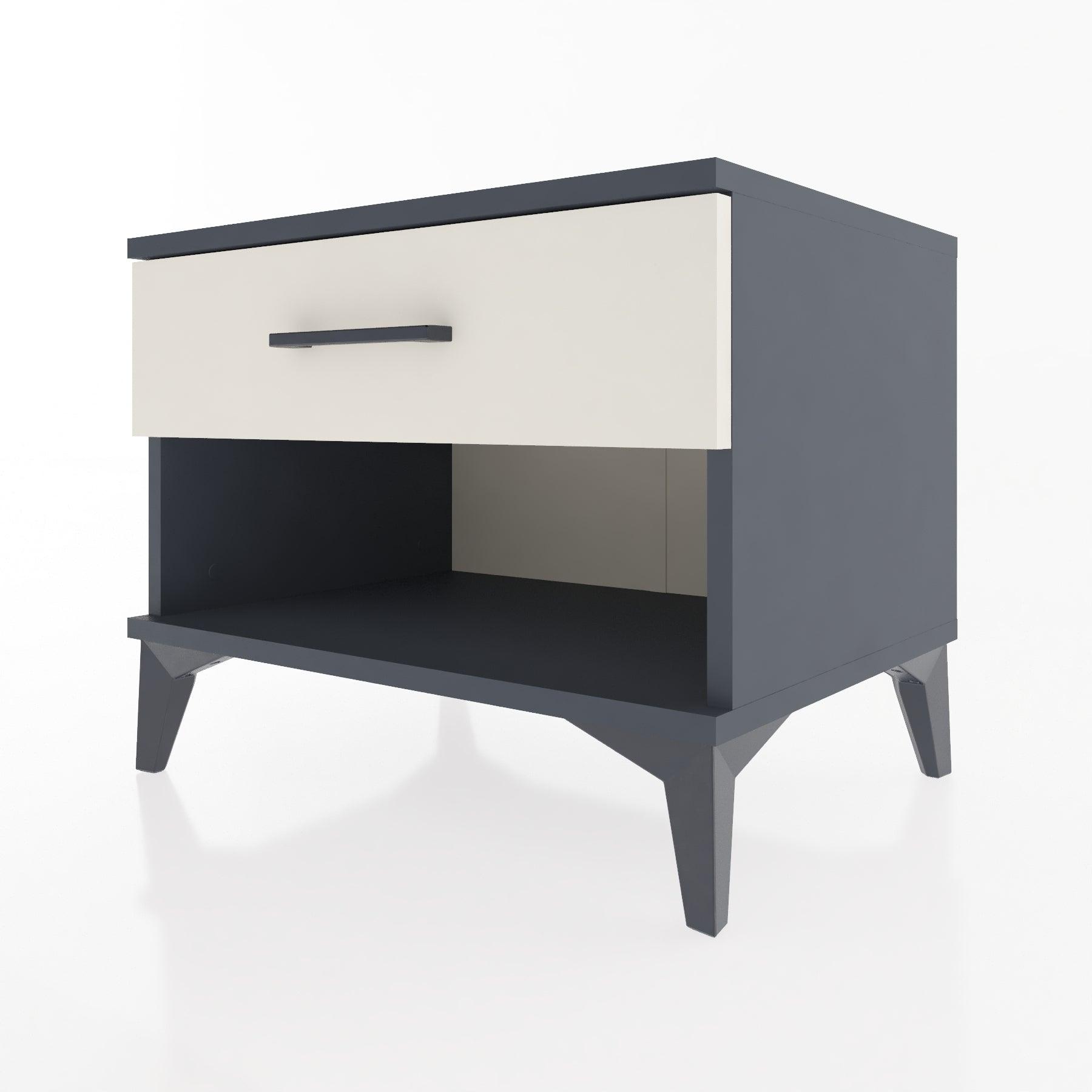 Woodntry Modular Nightstand Anthracite 60x44x68 cm with Drawers and Shelves CR3-2