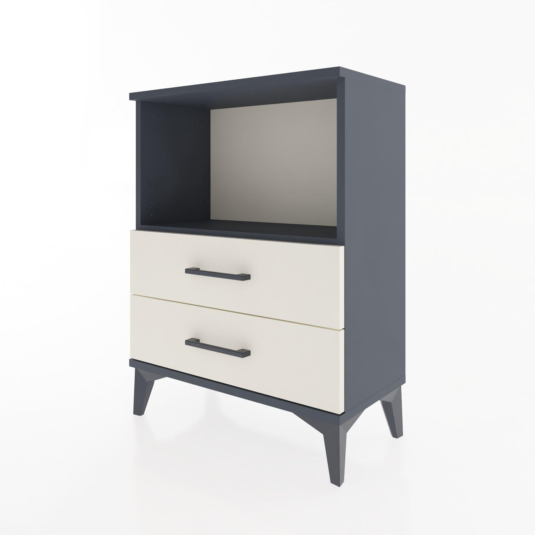Woodntry Modular Nightstand Anthracite 60x30x68 cm with Drawers and Shelves CR3-2