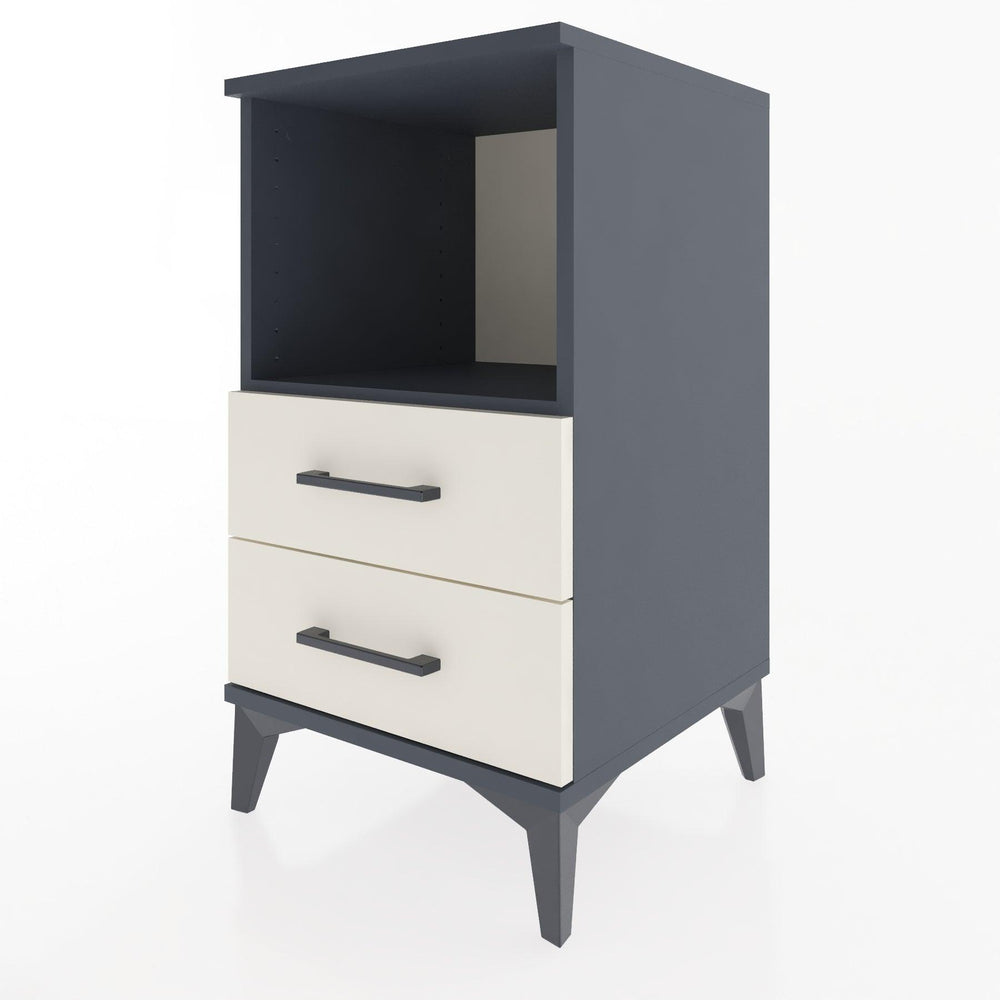Woodntry Modular Nightstand Anthracite 44x44x68 cm with Drawers and Shelves CR3-2