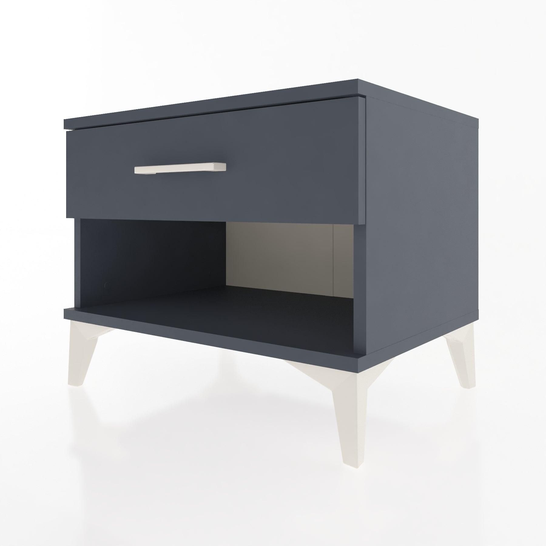 Woodntry Modular Nightstand Anthracite 60x44x68 cm with Drawers and Shelves CR3-2