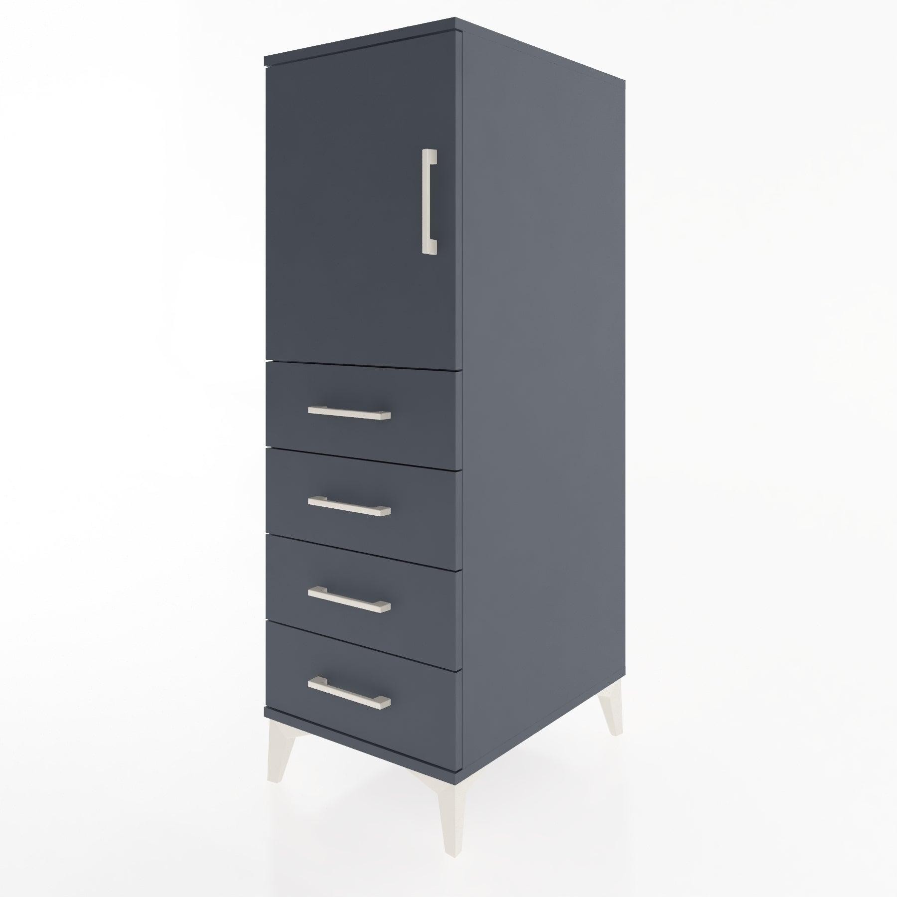 Woodntry Modular Cabinet Anthracite 44x30x122 cm with Doors and Drawers KC53-2