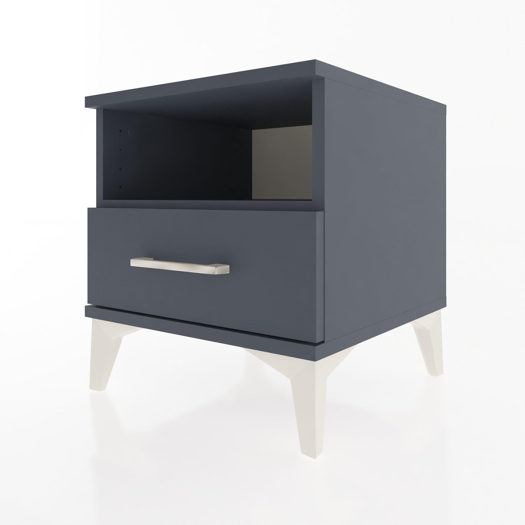 Woodntry Modular Nightstand Anthracite 44x44x36 cm with Drawers and Shelves CR3-2
