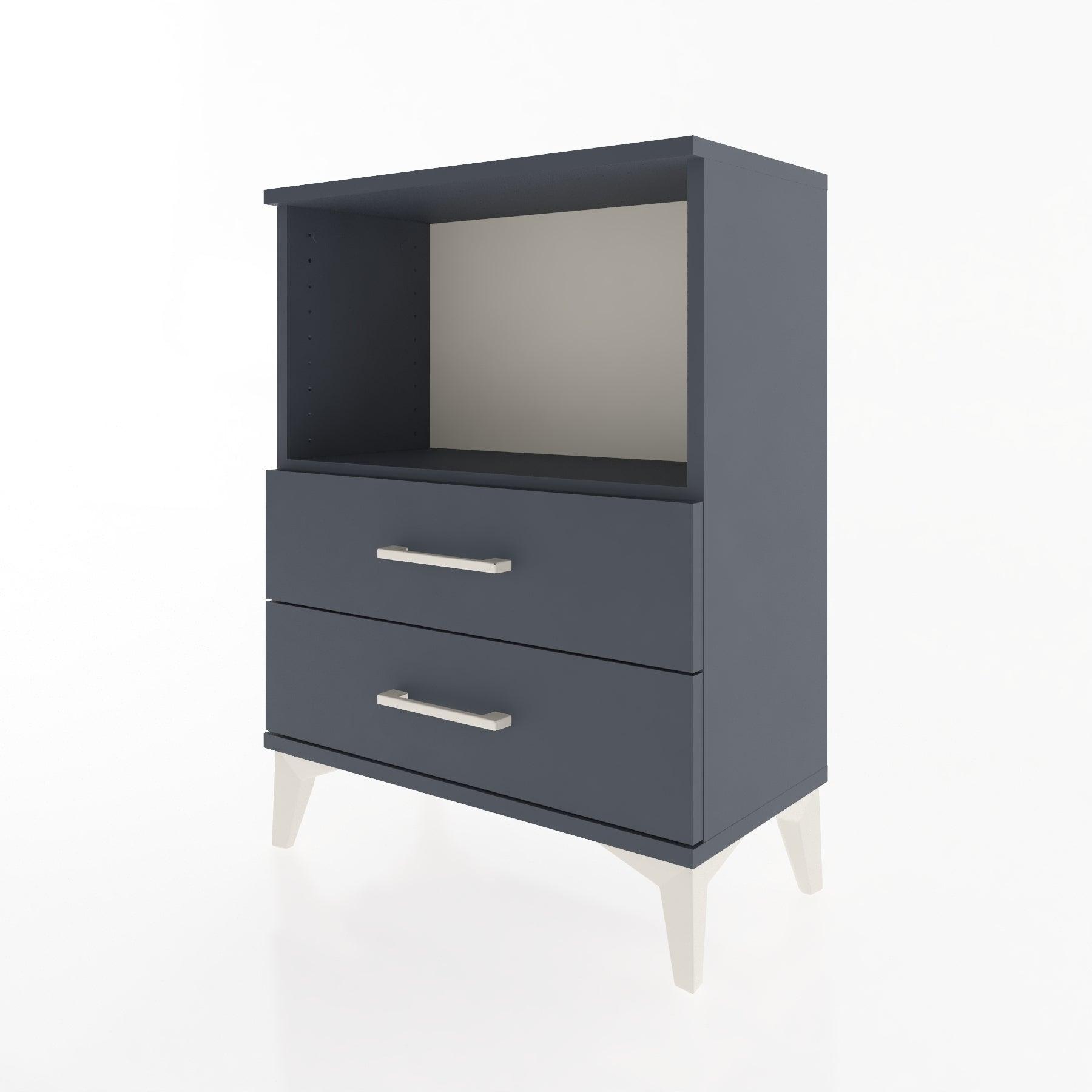 Woodntry Modular Nightstand Anthracite 60x30x68 cm with Drawers and Shelves CR3-2