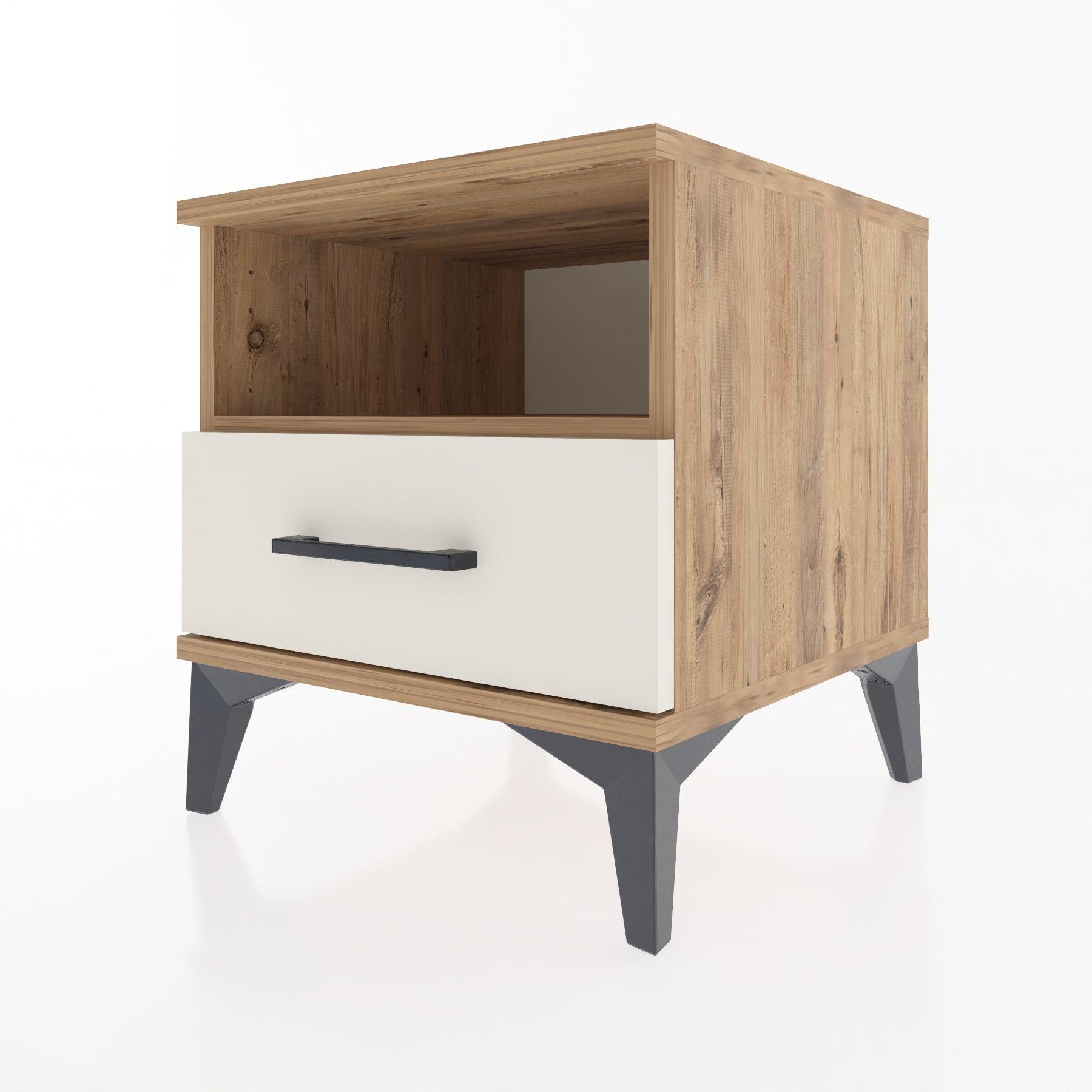 Woodntry Modular Nightstand Pine 44x44x36 cm with Drawers and Shelves CR3-3