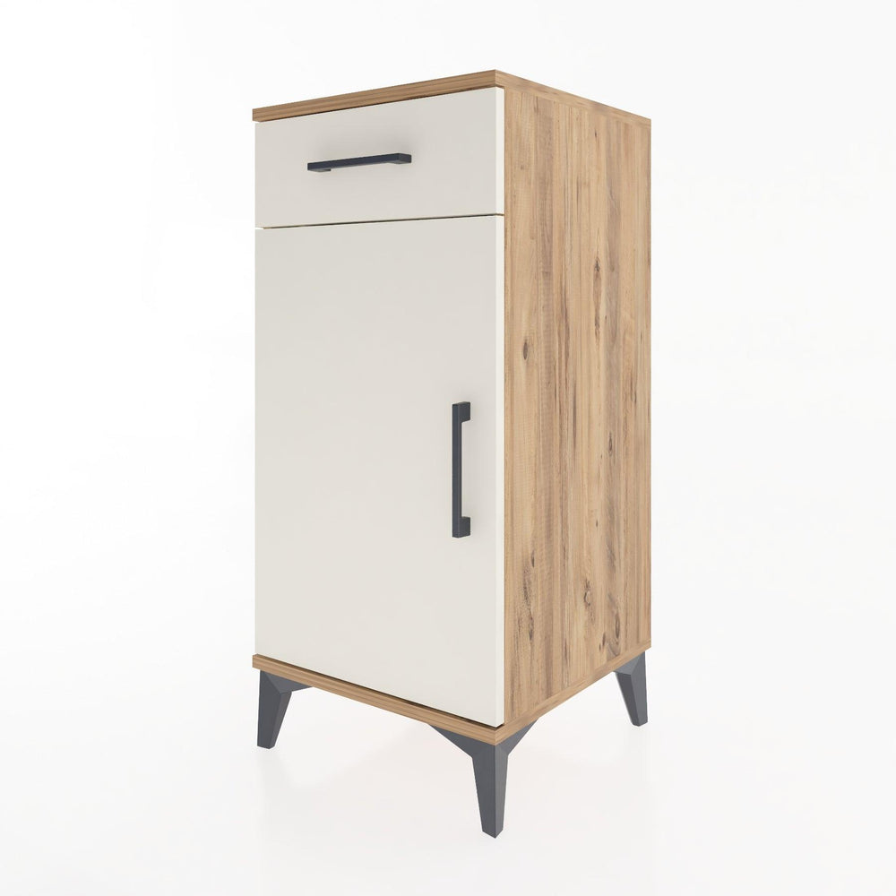 Woodntry Modular Nightstand Pine 44x44x84 cm with Cover and Drawer KC25-3