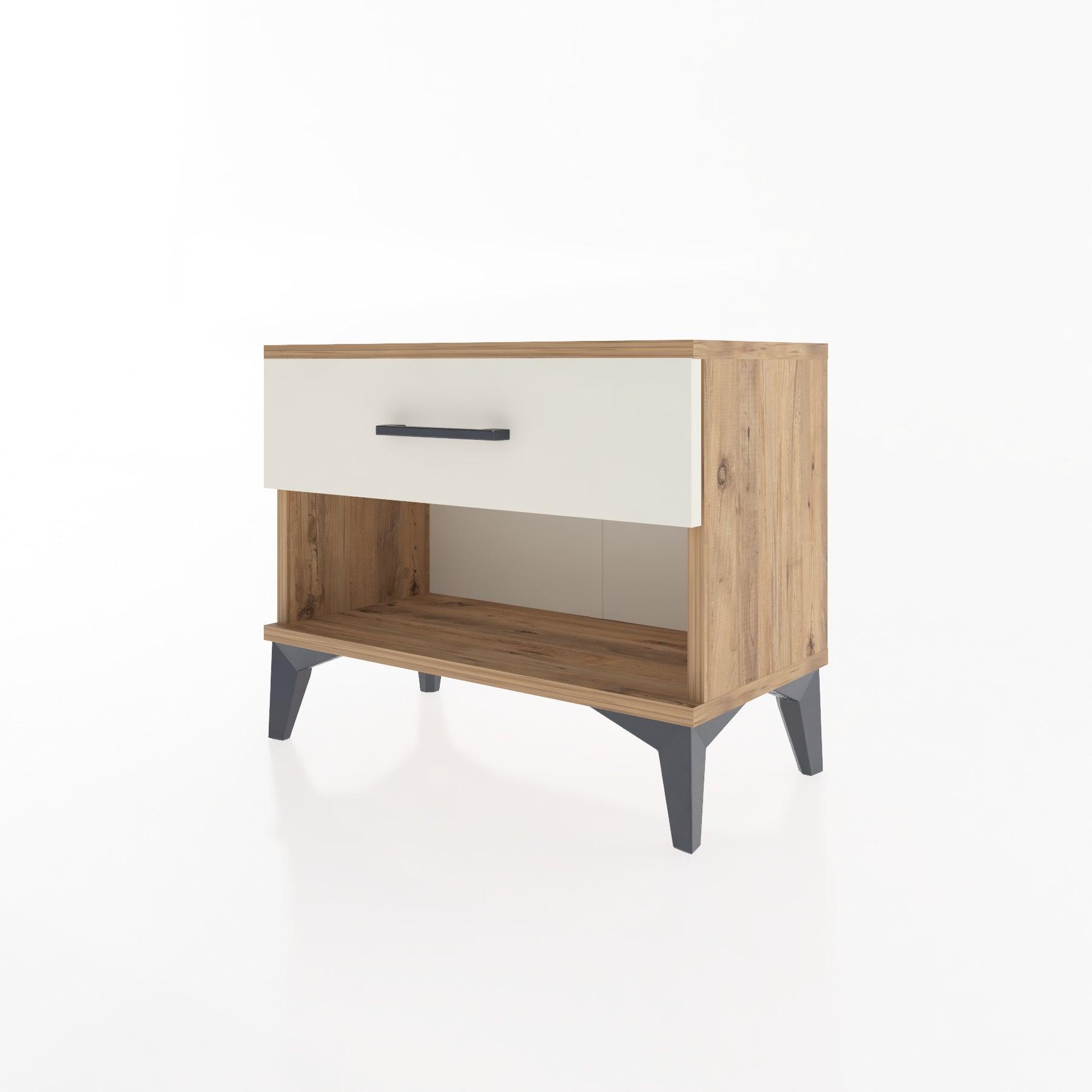 Woodntry Modular Nightstand Pine 60x30x36 cm with Drawers and Shelves CR3-3