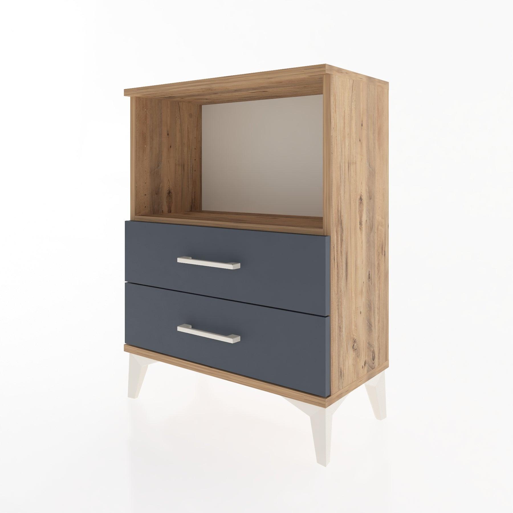 Woodntry Modular Nightstand Pine 60x30x68 cm with Drawers and Shelves CR3-3