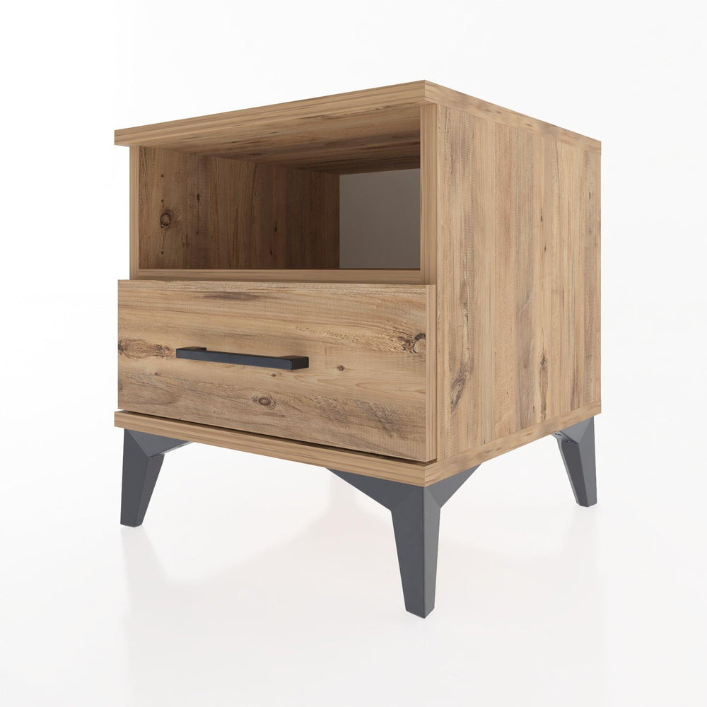 Woodntry Modüler Komodin Çam 44x44x36 cm Çekmeceli ve Raflı CR3-3