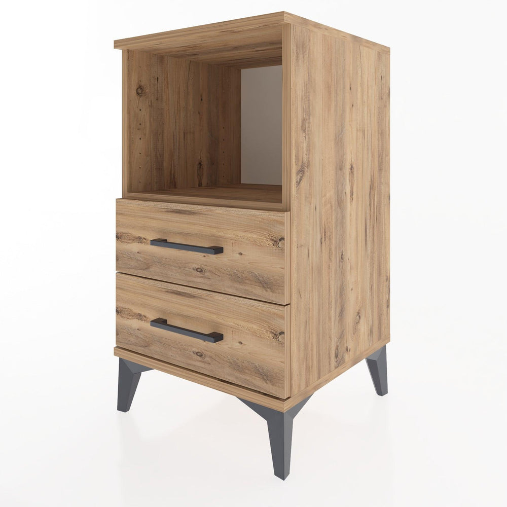 Woodntry Modular Nightstand Pine 44x44x68 cm with Drawers and Shelves CR3-3