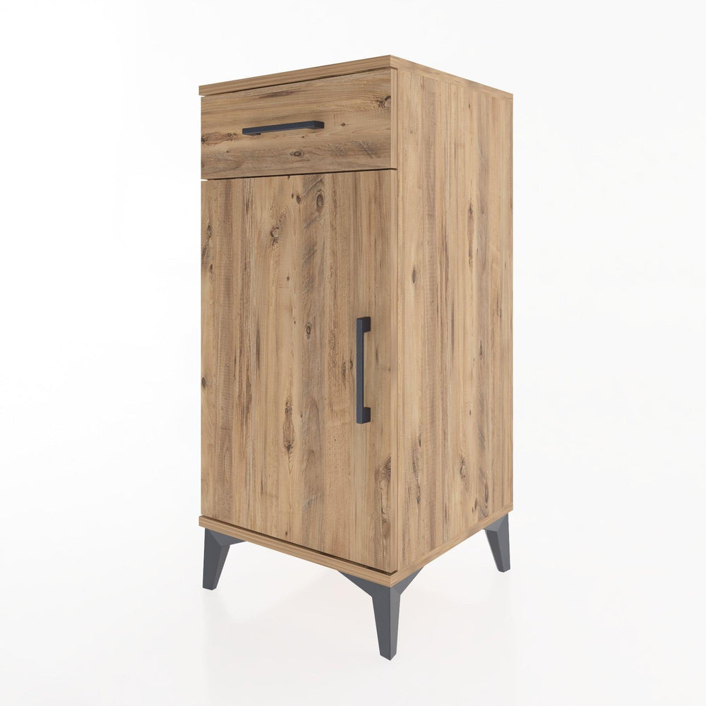 Woodntry Modular Nightstand Pine 44x44x84 cm with Cover and Drawer KC25-3
