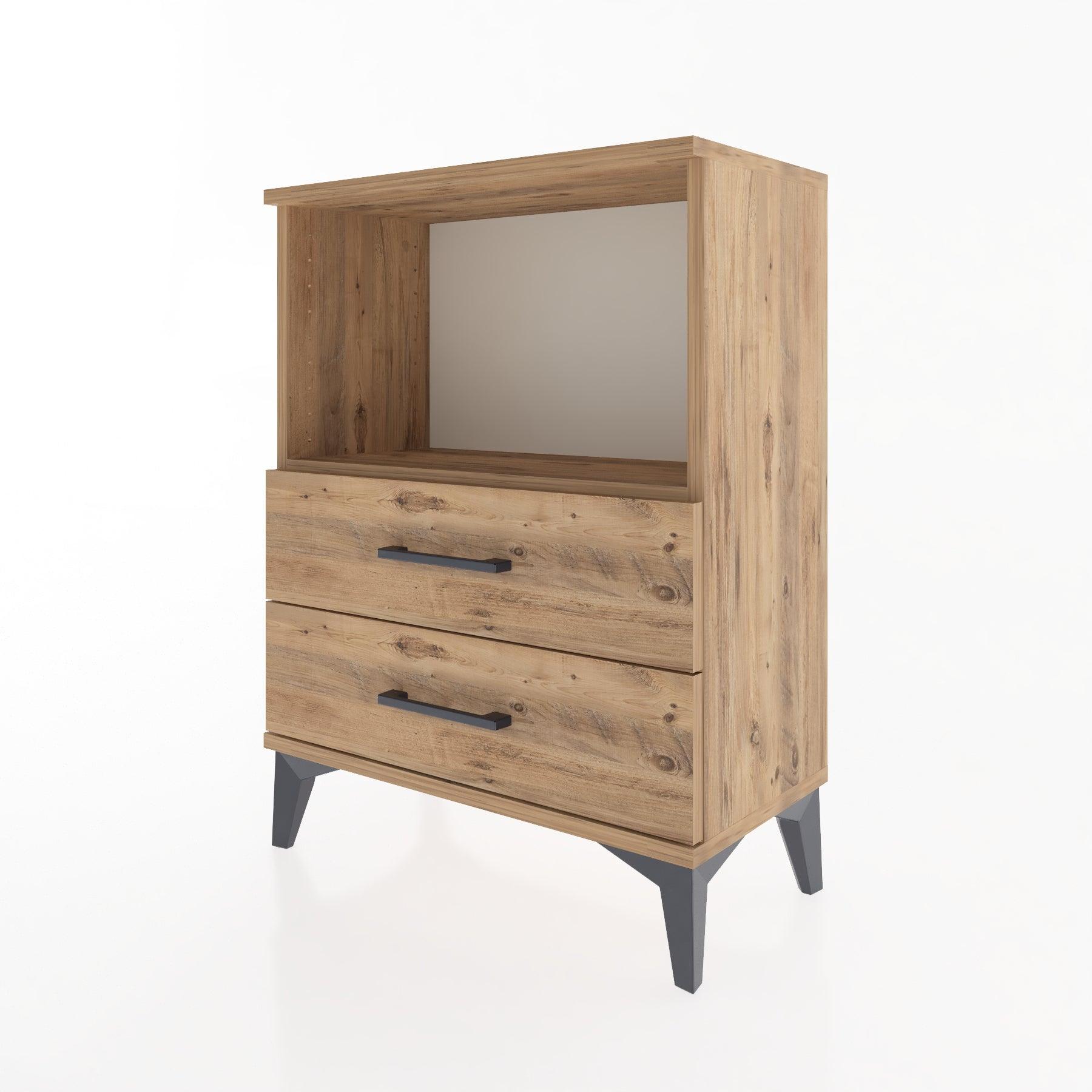 Woodntry Modular Nightstand Pine 60x30x68 cm with Drawers and Shelves CR3-3