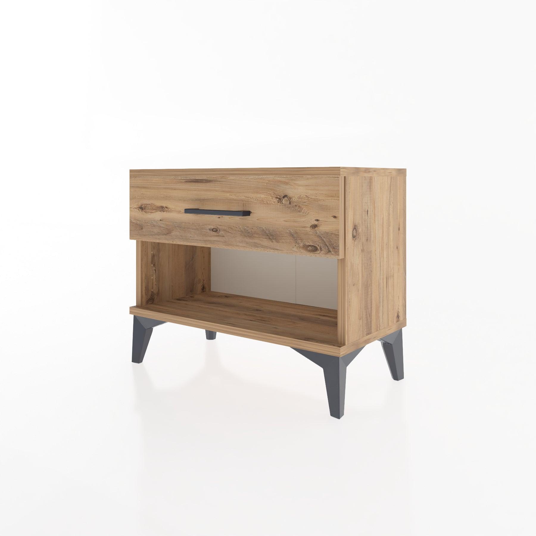 Woodntry Modular Nightstand Pine 60x30x36 cm with Drawers and Shelves CR3-3