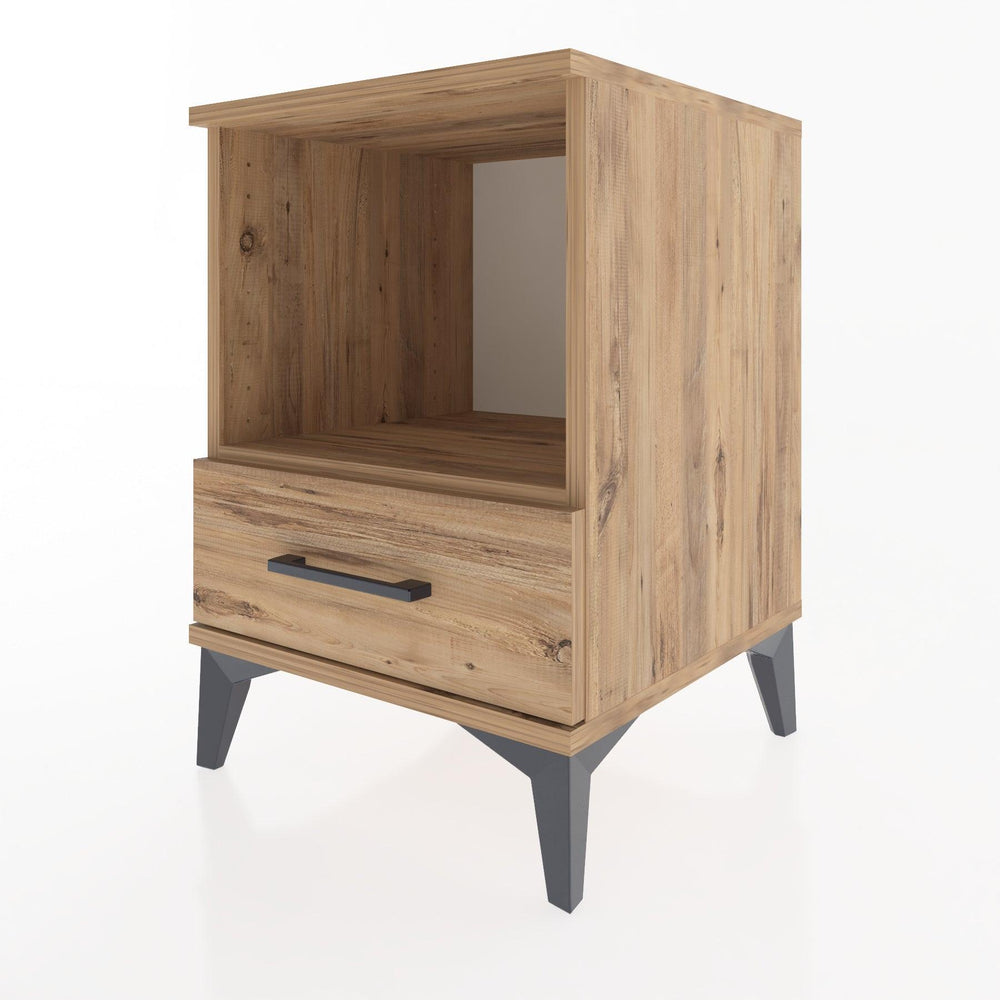 Woodntry Modular Nightstand Pine 44x44x52 cm with Drawers and Shelves CR3-3