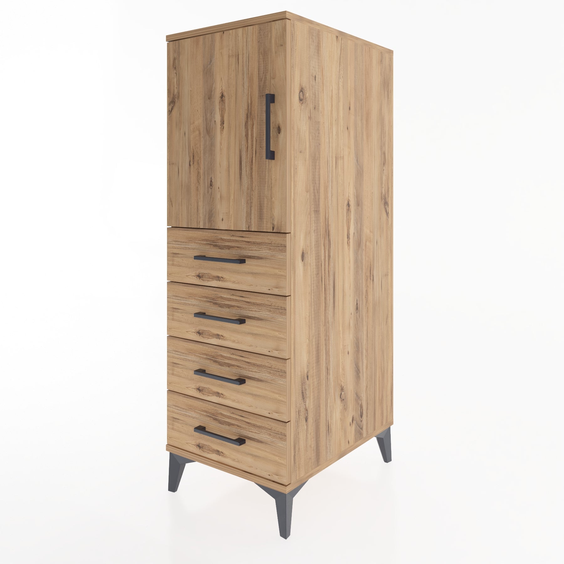 Woodntry Modular Cabinet Pine 44x59x122 cm with Doors and Drawers KC53-3