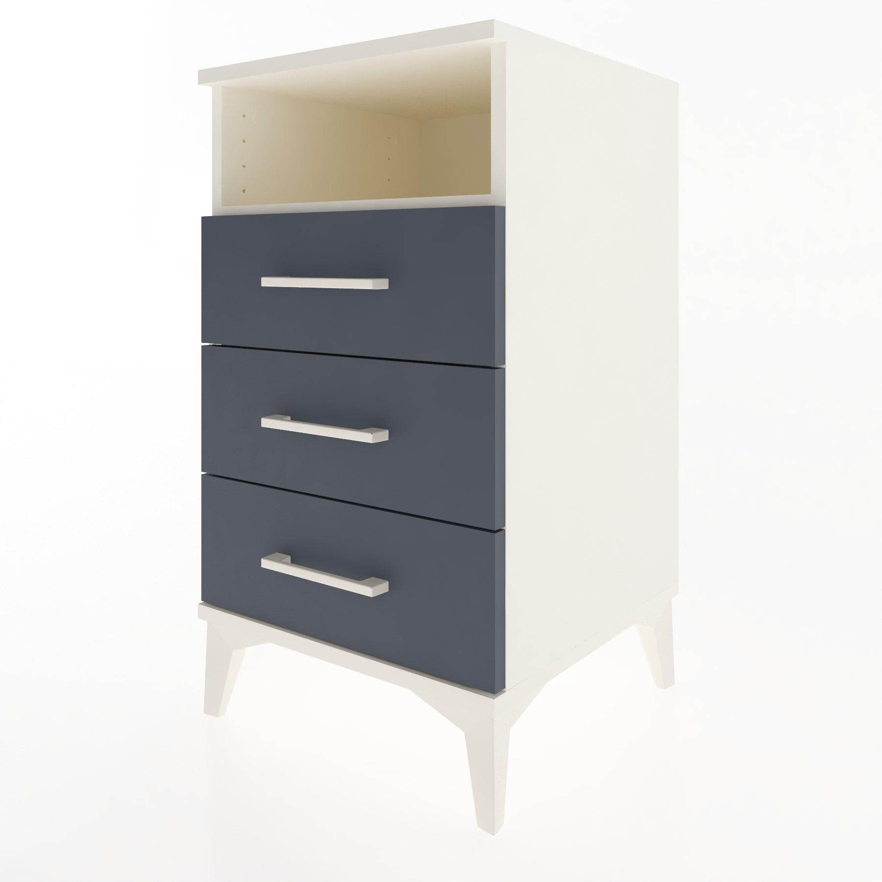 Woodntry Modular Nightstand Moonstone 44x44x68 cm with Drawer and Shelf CR4-1