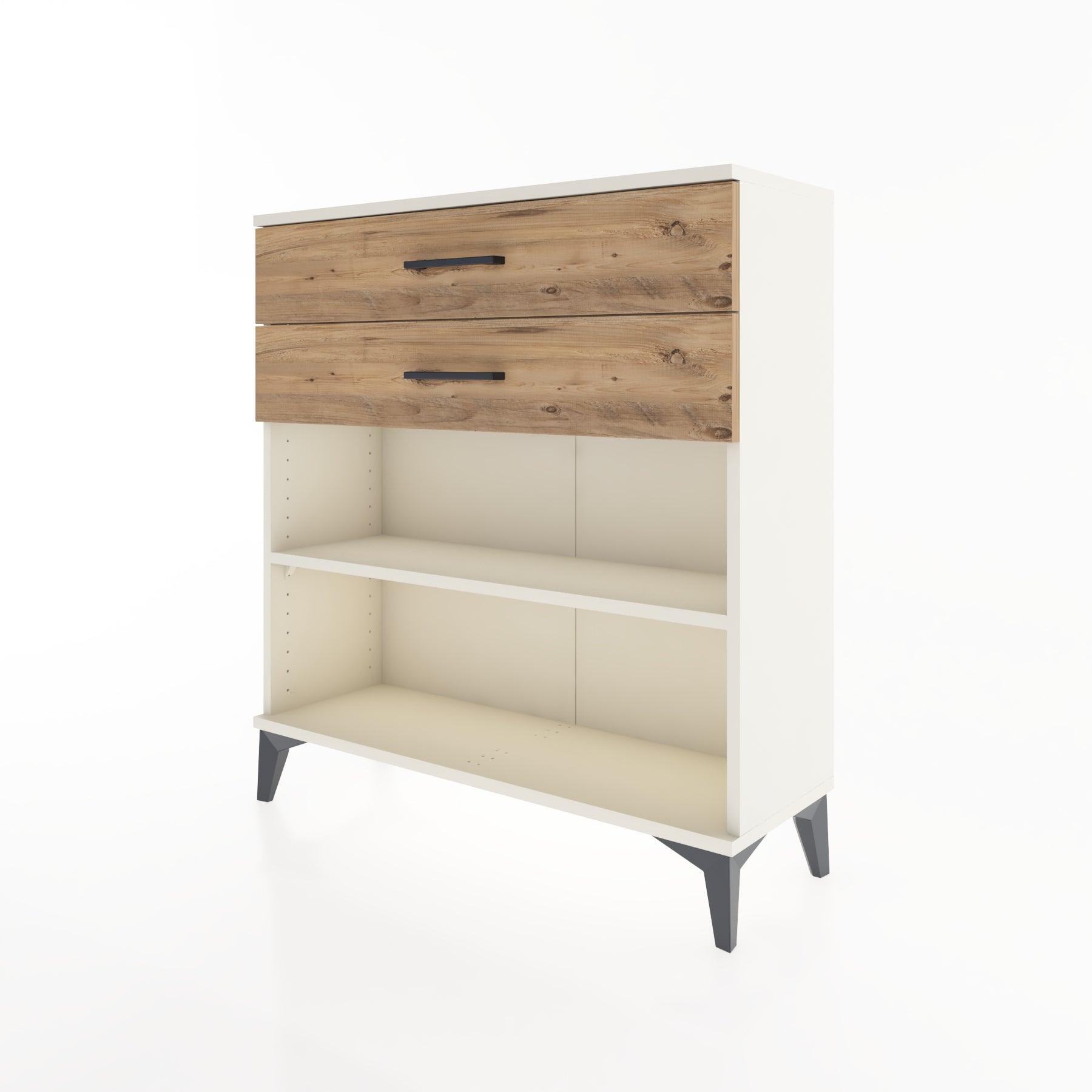 Woodntry Modular Dresser Moonstone 88x30x84 cm with Drawers and Shelves CR4-1