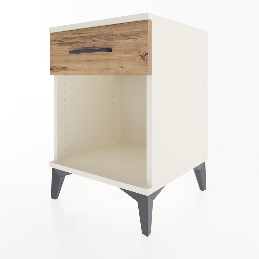 Woodntry Modular Nightstand Moonstone 44x44x52 cm with Drawer and Shelf CR4-1