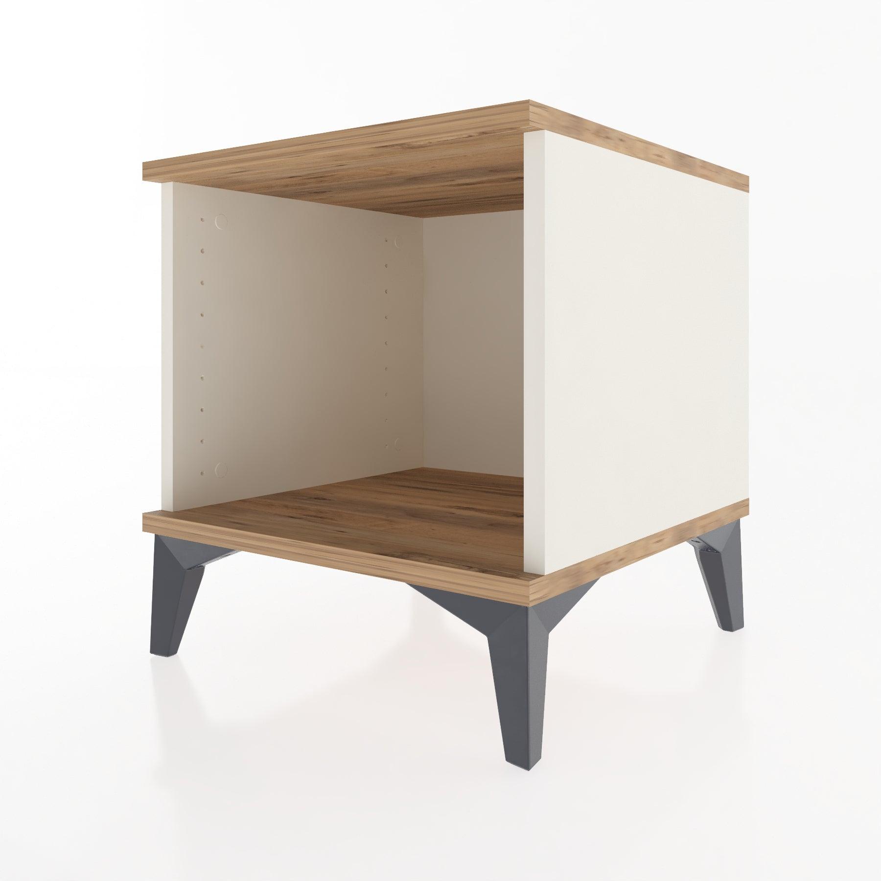Woodntry Modular Nightstand Moonstone 44x44x36 cm with Shelf R4-1