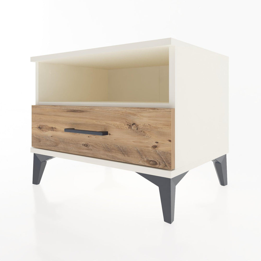 Woodntry Modular Nightstand Moonstone 60x44x68 cm with Drawer and Shelf CR4-1
