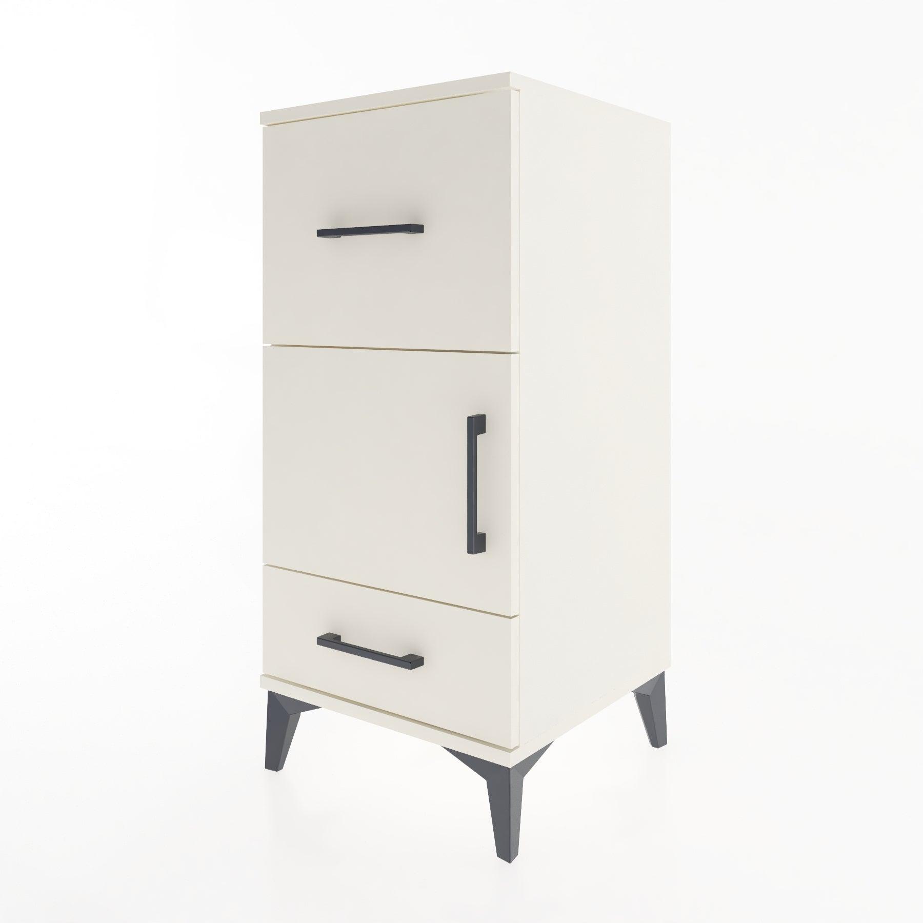 Woodntry Modular Nightstand Moonstone 44x44x84 cm with Cover and Drawer KC48-1