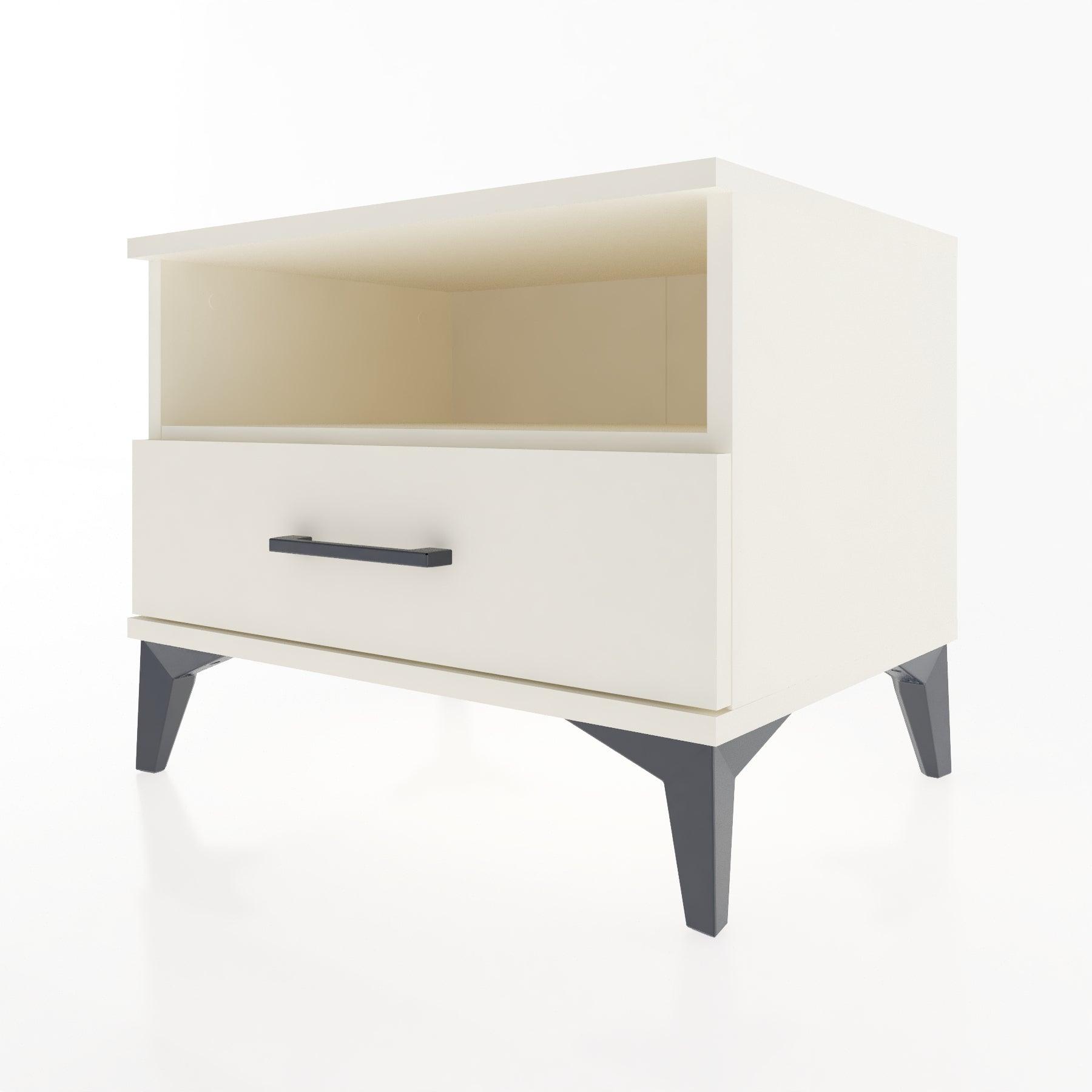 Woodntry Modular Nightstand Moonstone 60x44x68 cm with Drawer and Shelf CR4-1