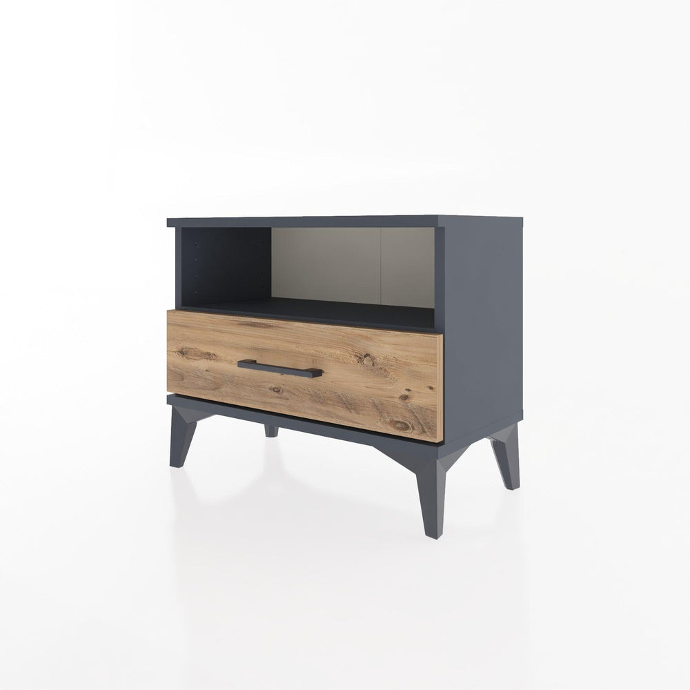 Woodntry Modular Nightstand Anthracite 60x30x36 cm with Drawers and Shelves CR4-2