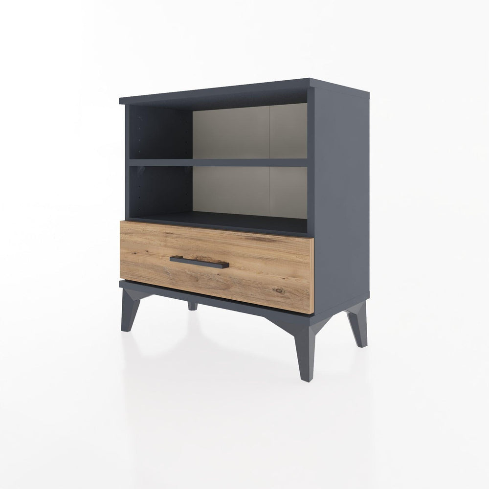 Woodntry Modular Nightstand Anthracite 60x30x52 cm with Drawers and Shelves CR4-2