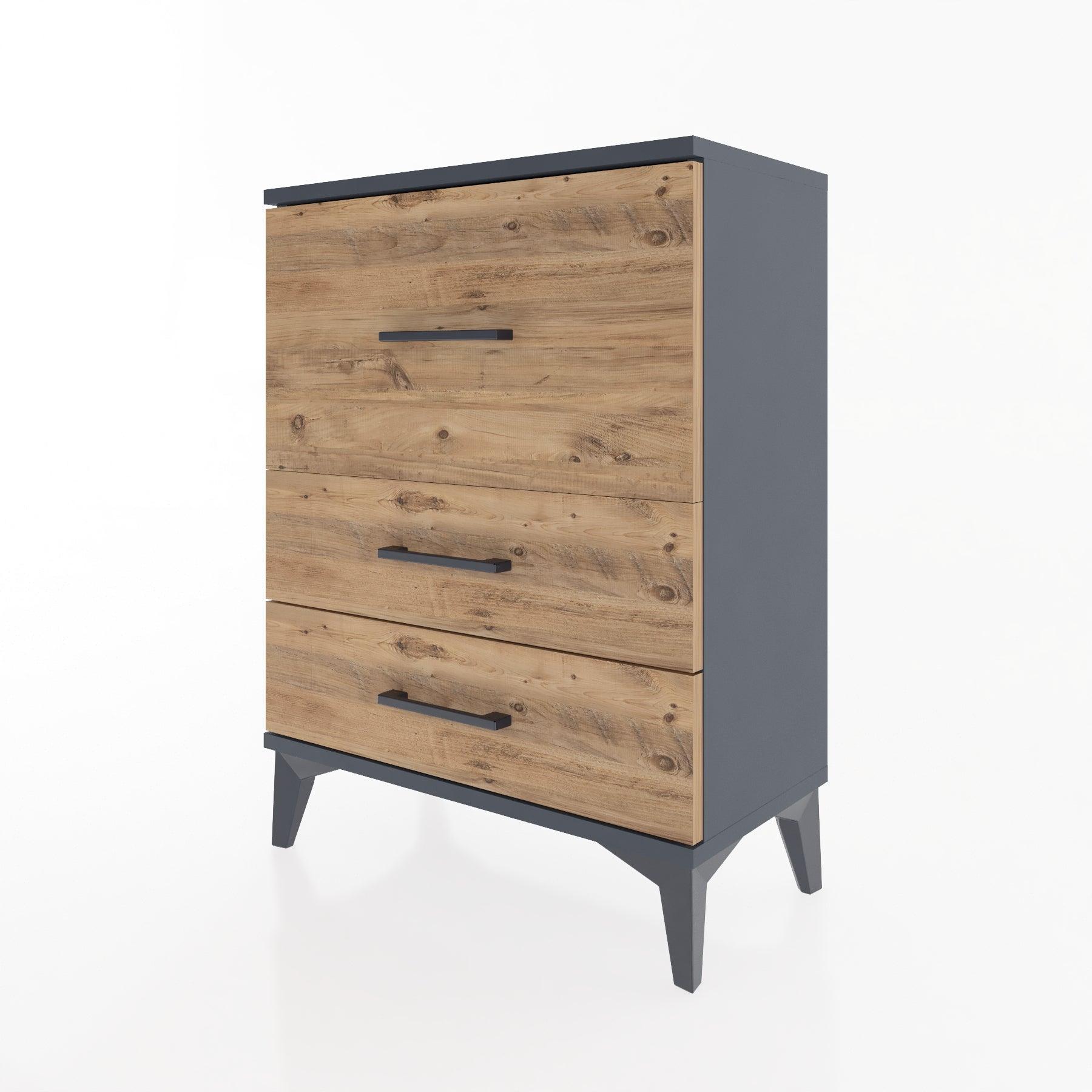 Woodntry Modular Nightstand Anthracite 60x30x68 cm Drawer C4-2