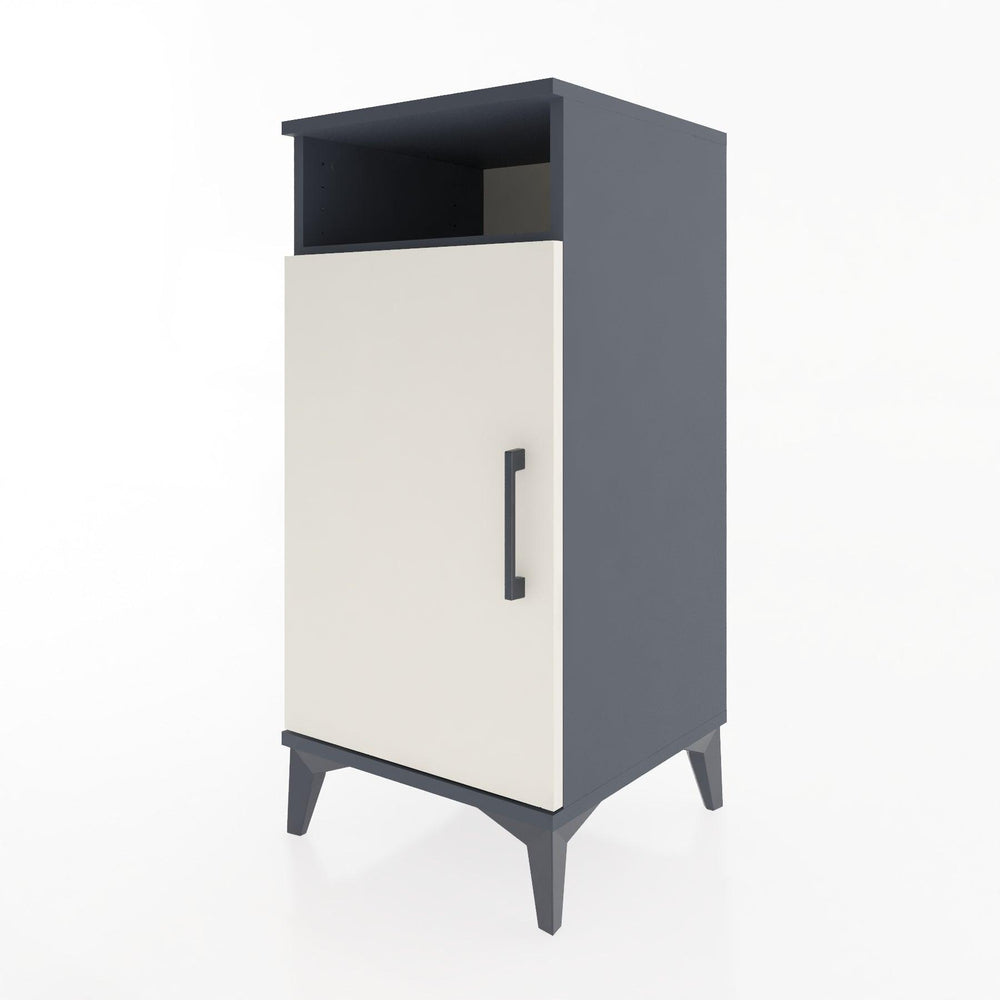 Woodntry Modular Nightstand Anthracite 44x44x84 cm with Cover and Shelf KR26-2