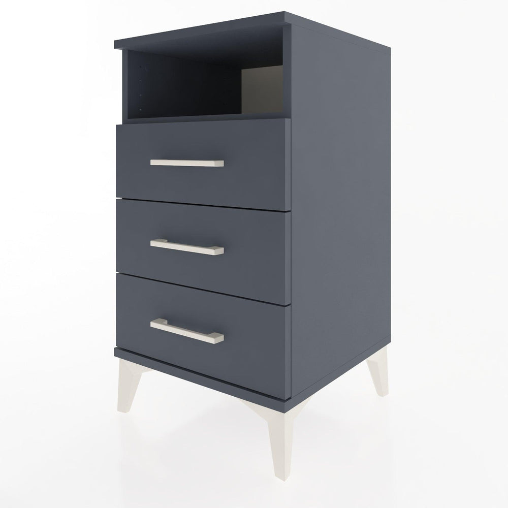 Woodntry Modular Nightstand Anthracite 44x44x68 cm with Drawers and Shelves CR4-2