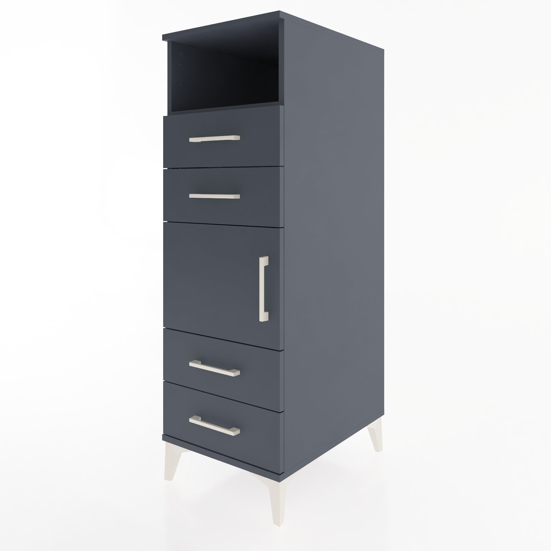 Woodntry Modüler Dolap Antrasit 44x59x122 cm Fonksiyonel F54-2