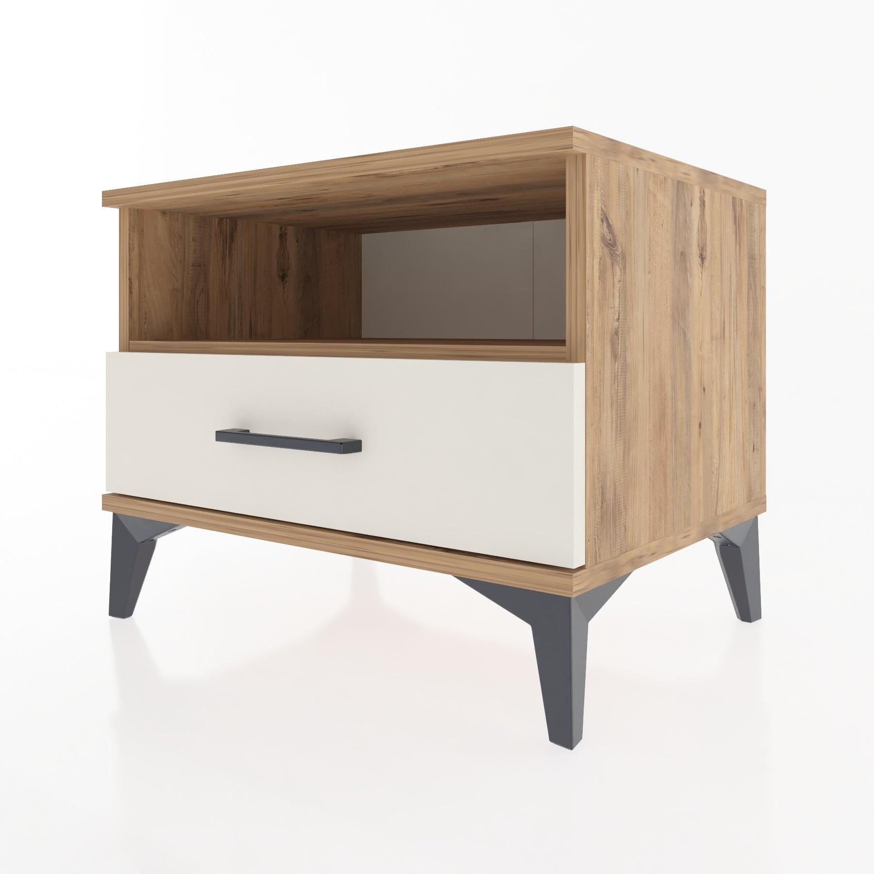 Woodntry Modular Nightstand Pine 60x44x68 cm with Drawers and Shelves CR4-3