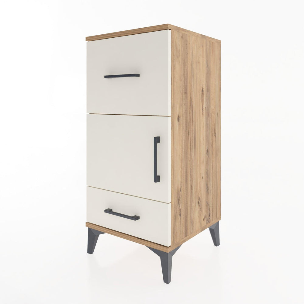 Woodntry Modular Nightstand Pine 44x44x84 cm with Cover and Drawer KC48-3