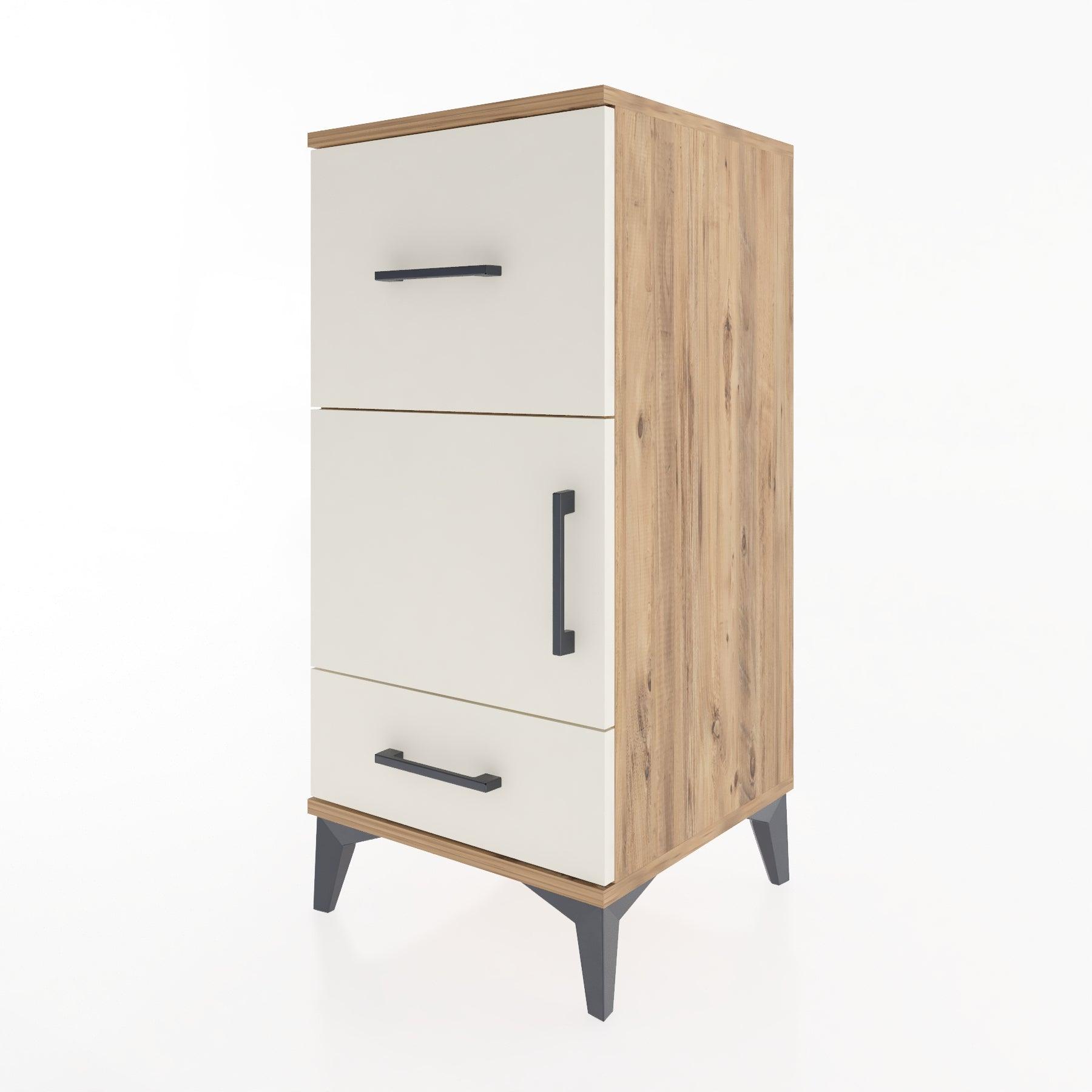 Woodntry Modular Nightstand Pine 44x44x84 cm with Cover and Drawer KC48-3