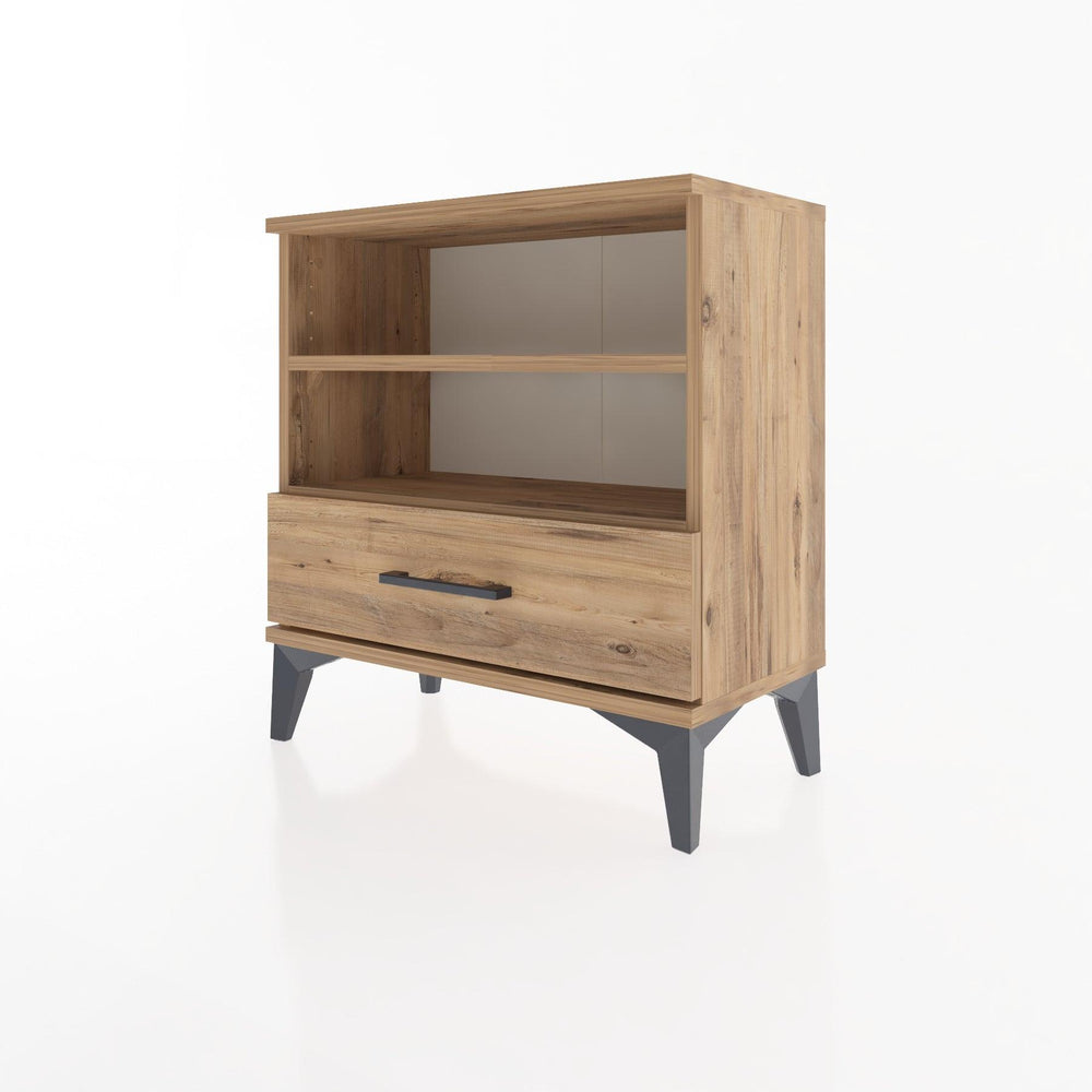 Woodntry Modular Nightstand Pine 60x30x52 cm with Drawers and Shelves CR4-3