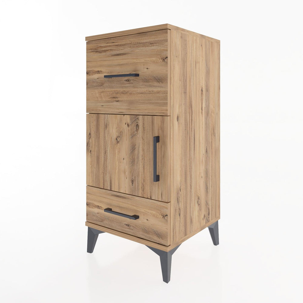 Woodntry Modular Nightstand Pine 44x44x84 cm with Cover and Drawer KC48-3