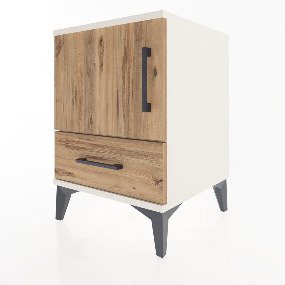 Woodntry Modular Nightstand Moonstone 44x44x52 cm with Cover and Drawer KC5-1