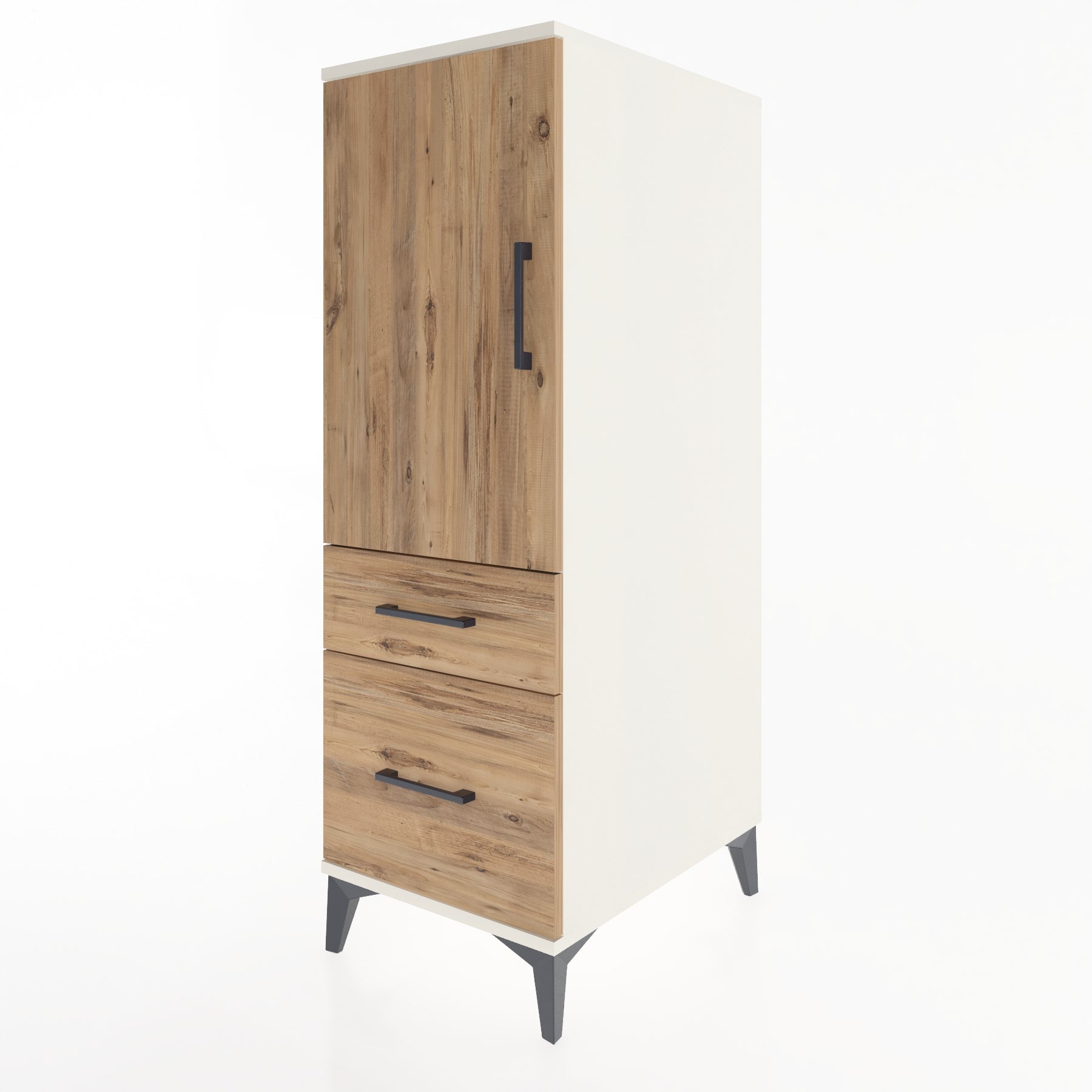 Woodntry Modular Cabinet Moonstone 44x59x122 cm with Doors and Drawers KC105-1