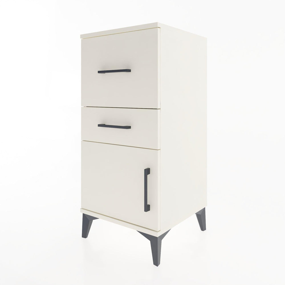 Woodntry Modular Nightstand Moonstone 44x44x84 cm with Cover and Drawer KC49-1