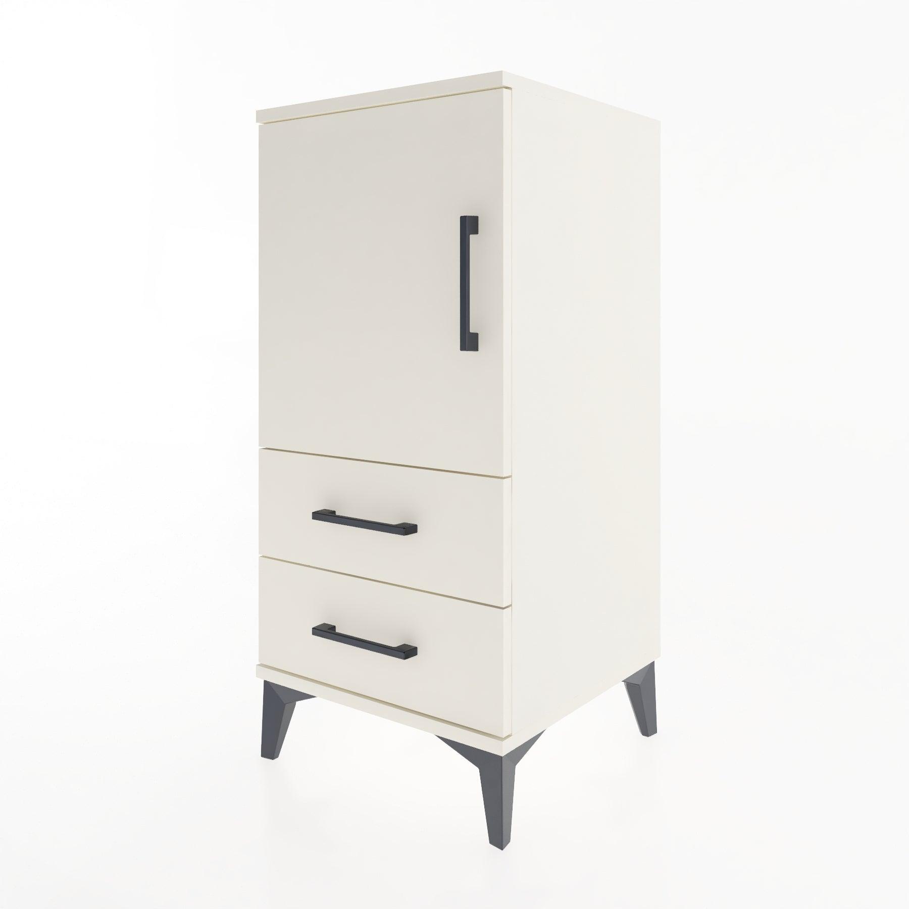 Woodntry Modular Nightstand Moonstone 44x44x84 cm with Cover and Drawer KC27-1