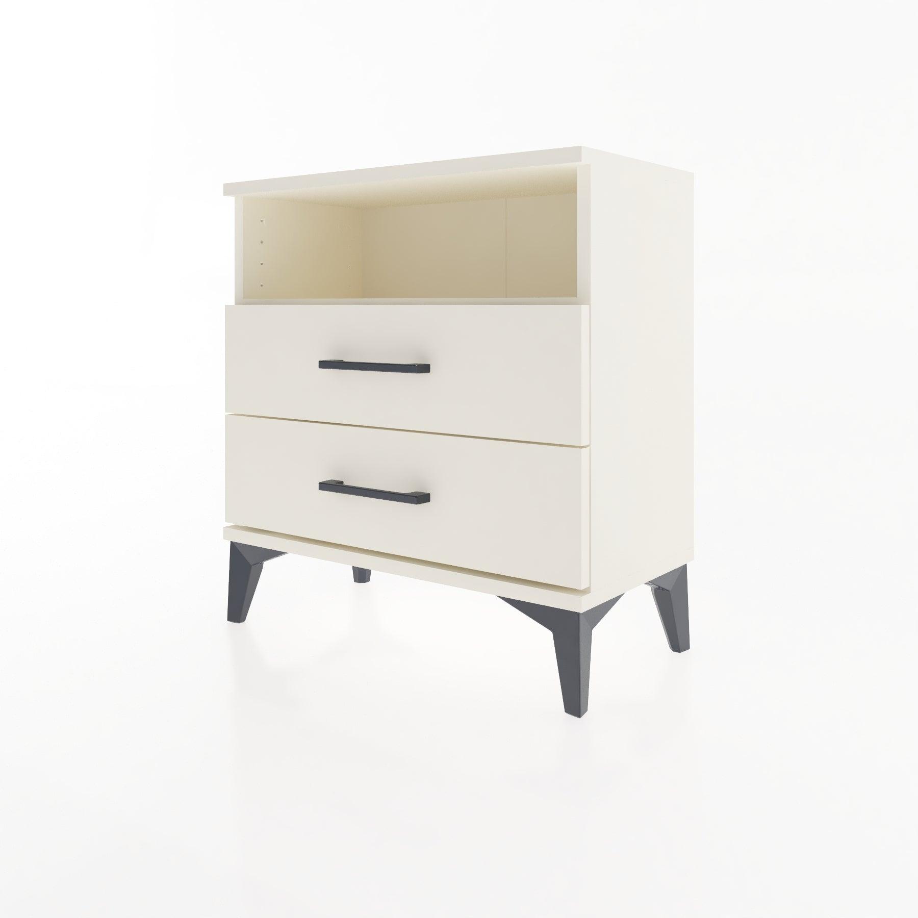 Woodntry Modular Nightstand Moonstone 60x30x52 cm with Drawer and Shelf CR5-1