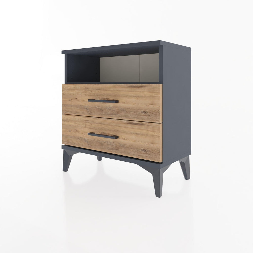 Woodntry Modular Nightstand Anthracite 60x30x52 cm with Drawers and Shelves CR5-2
