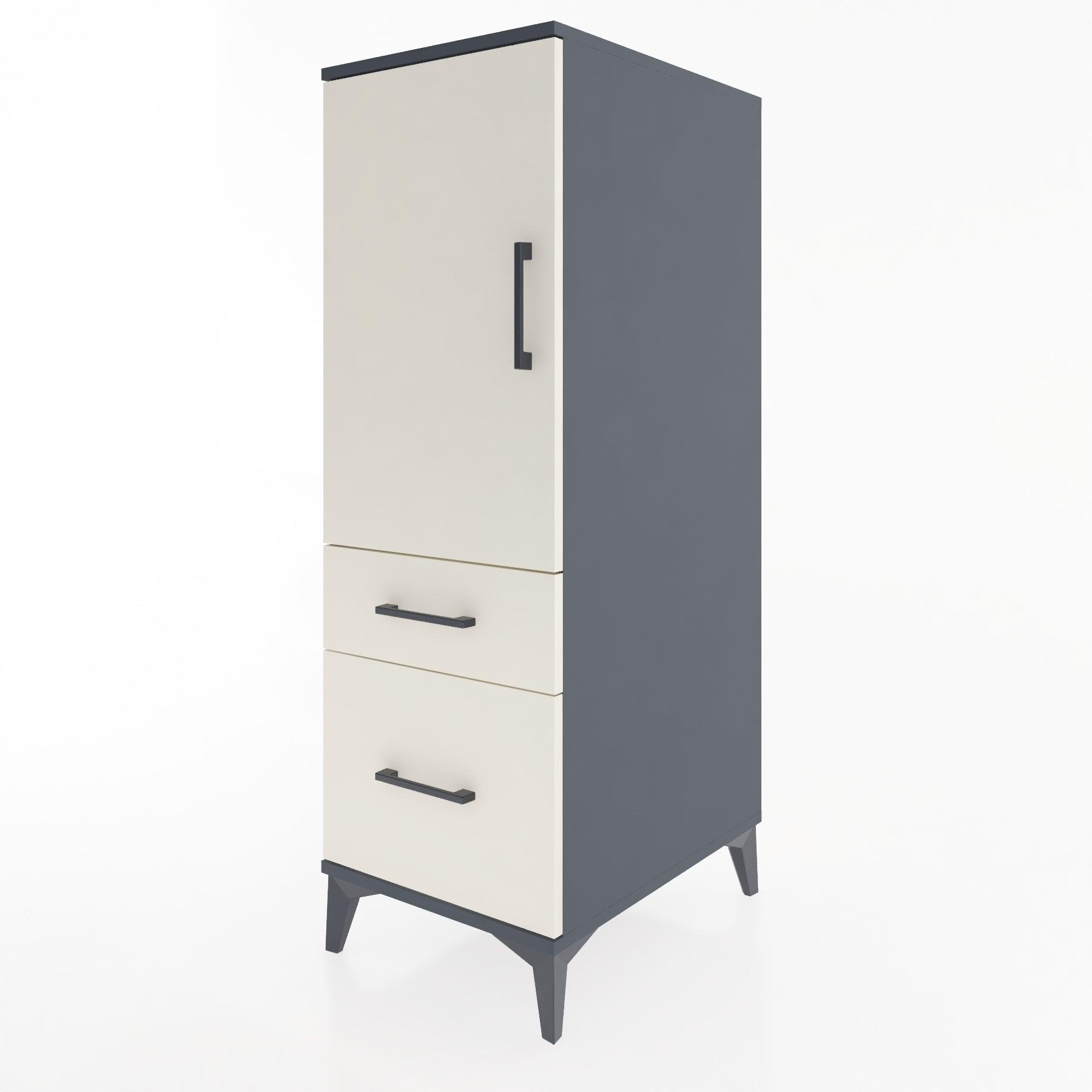 Woodntry Modular Cabinet Anthracite 44x30x122 cm with Doors and Drawers KC105-2