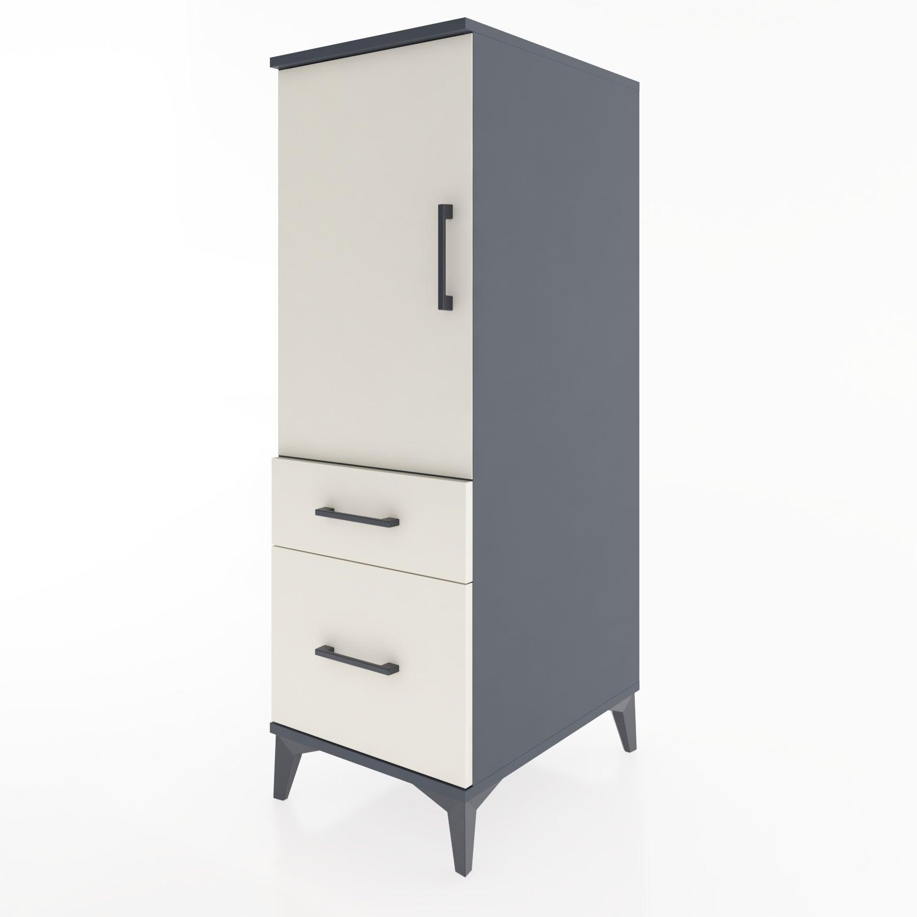 Woodntry Modular Cabinet Anthracite 44x30x122 cm with Doors and Drawers KC5-2