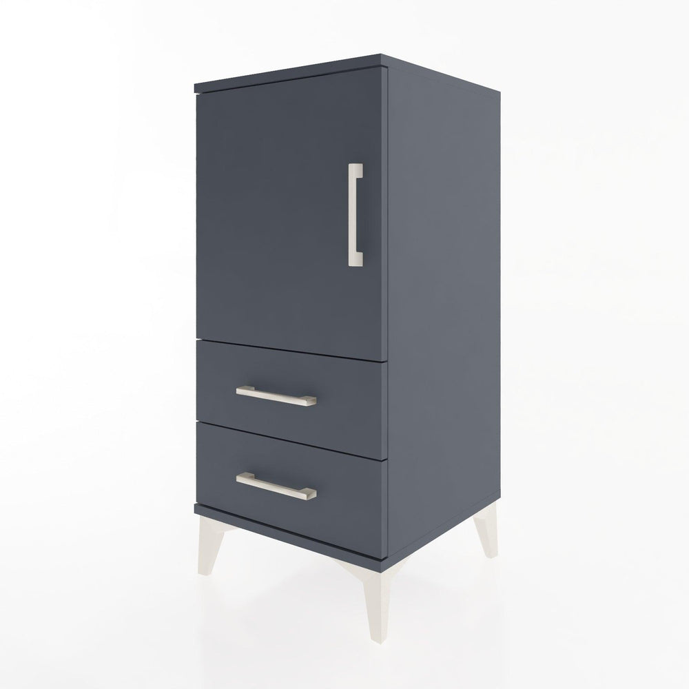 Woodntry Modular Nightstand Anthracite 44x44x84 cm with Cover and Drawer KC27-2