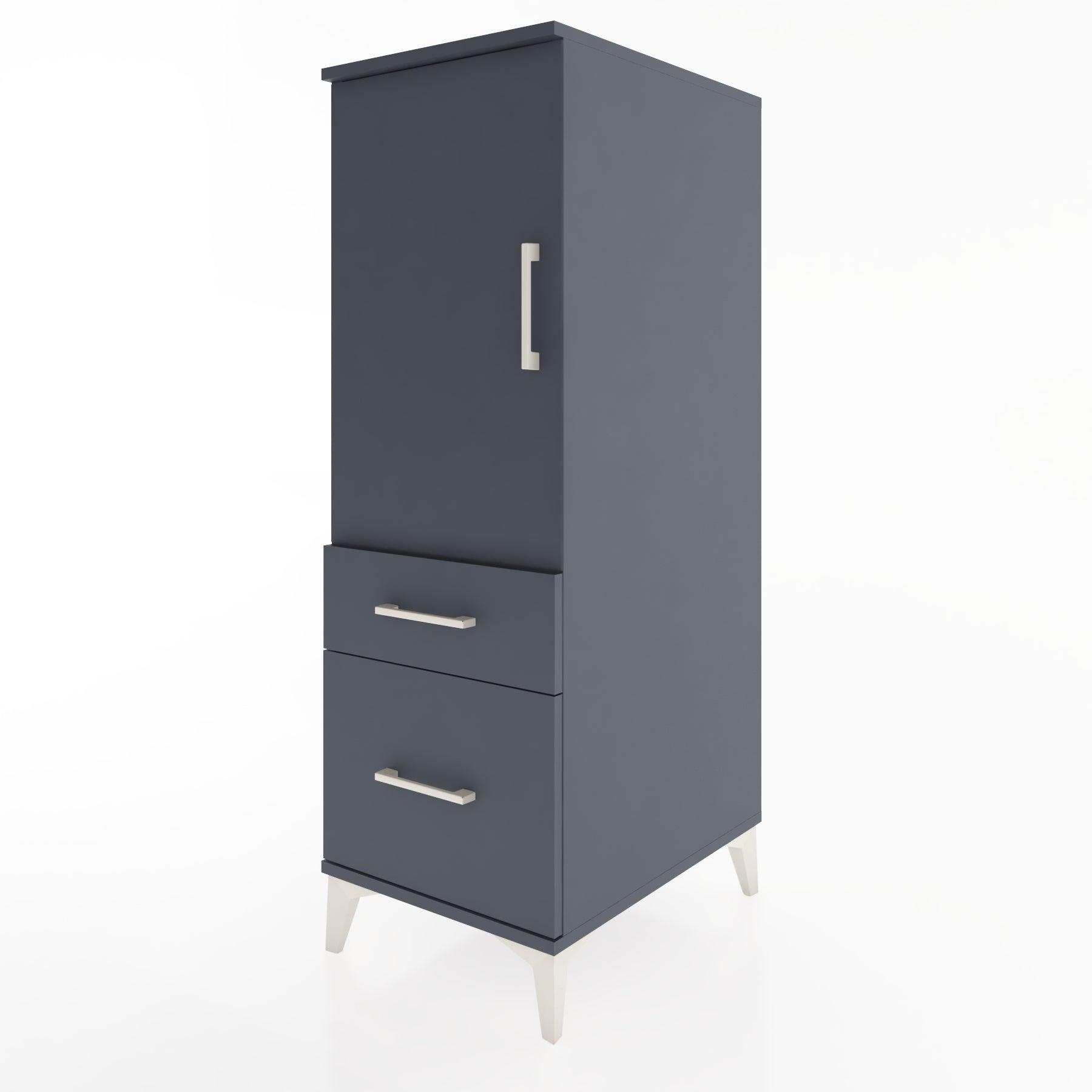 Woodntry Modular Cabinet Anthracite 44x30x122 cm with Doors and Drawers KC5-2