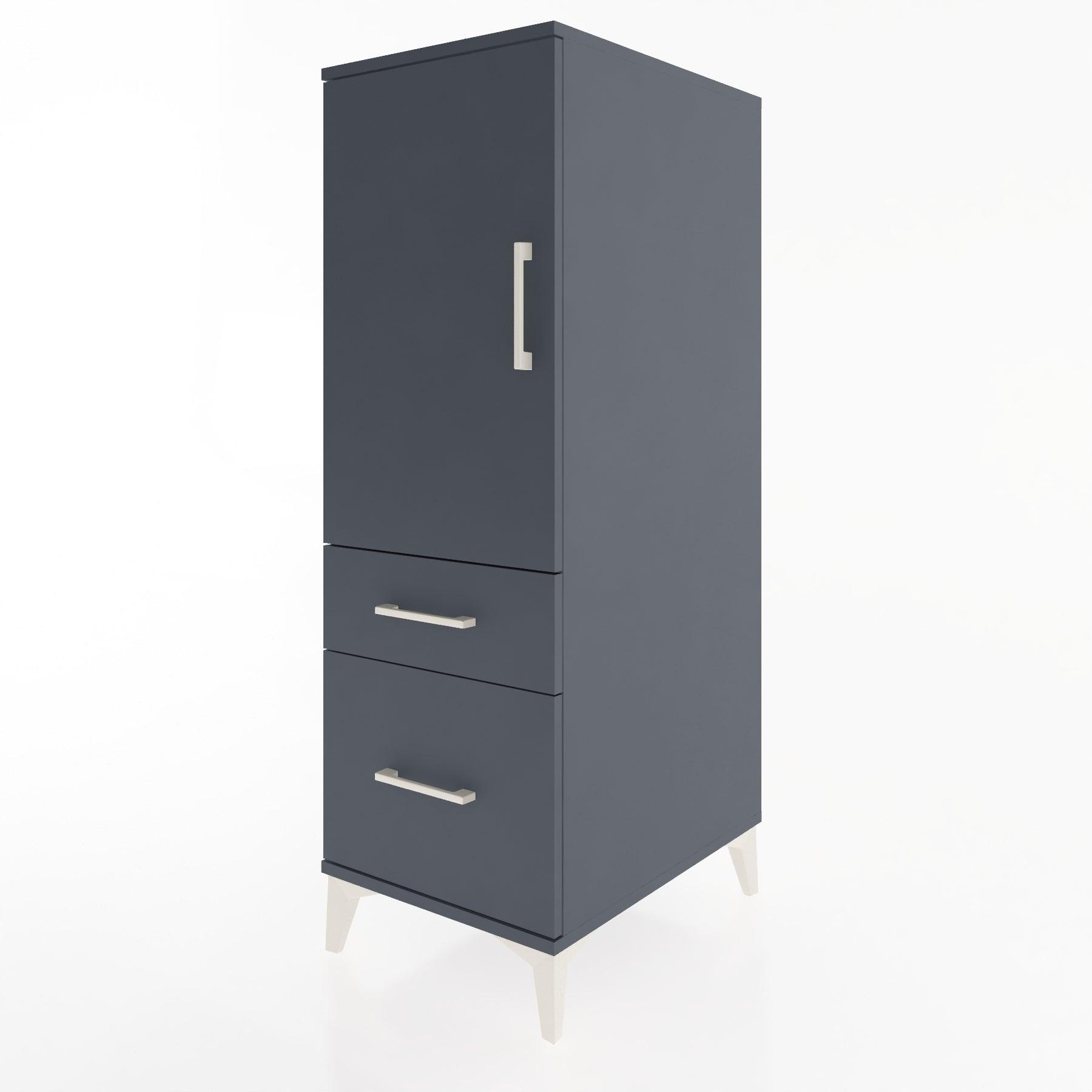 Woodntry Modular Cabinet Anthracite 44x30x122 cm with Doors and Drawers KC105-2