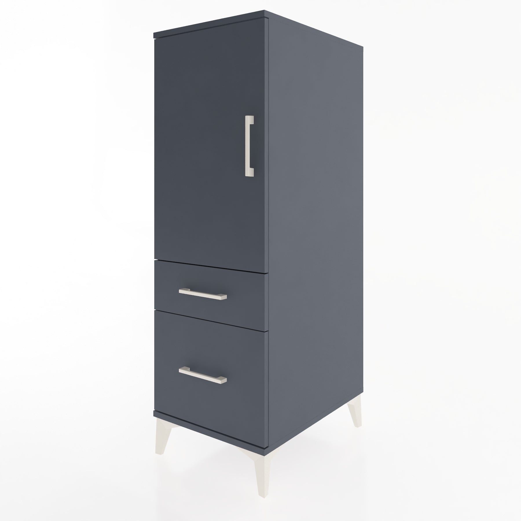 Woodntry Modular Cabinet Anthracite 44x59x122 cm with Doors and Drawers KC105-2